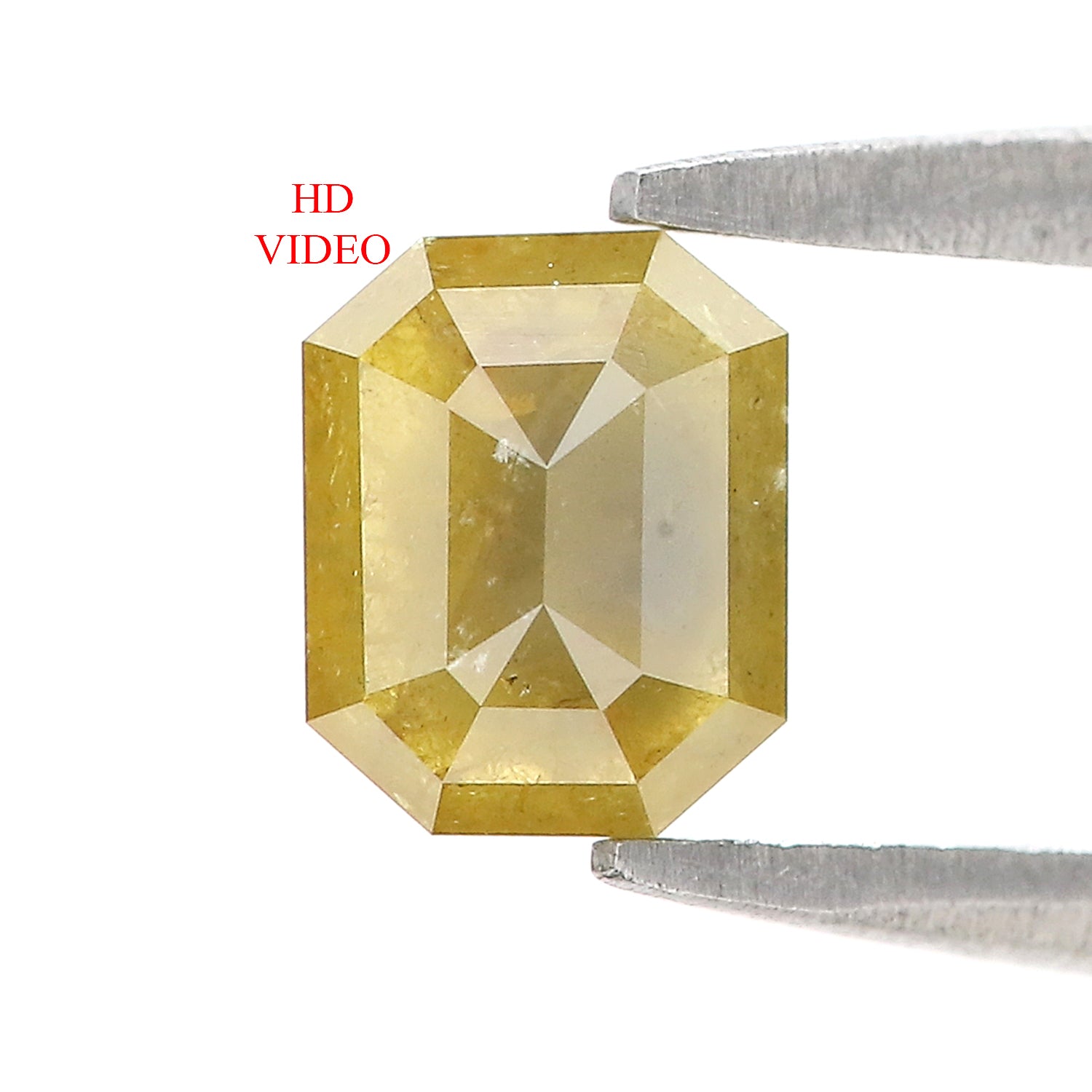 0.76 CT Natural Loose Emerald Shape Diamond Yellow Color Emerald Cut Diamond 5.75 MM Natural Yellow Color Emerald Rose Cut Diamond LQ1959