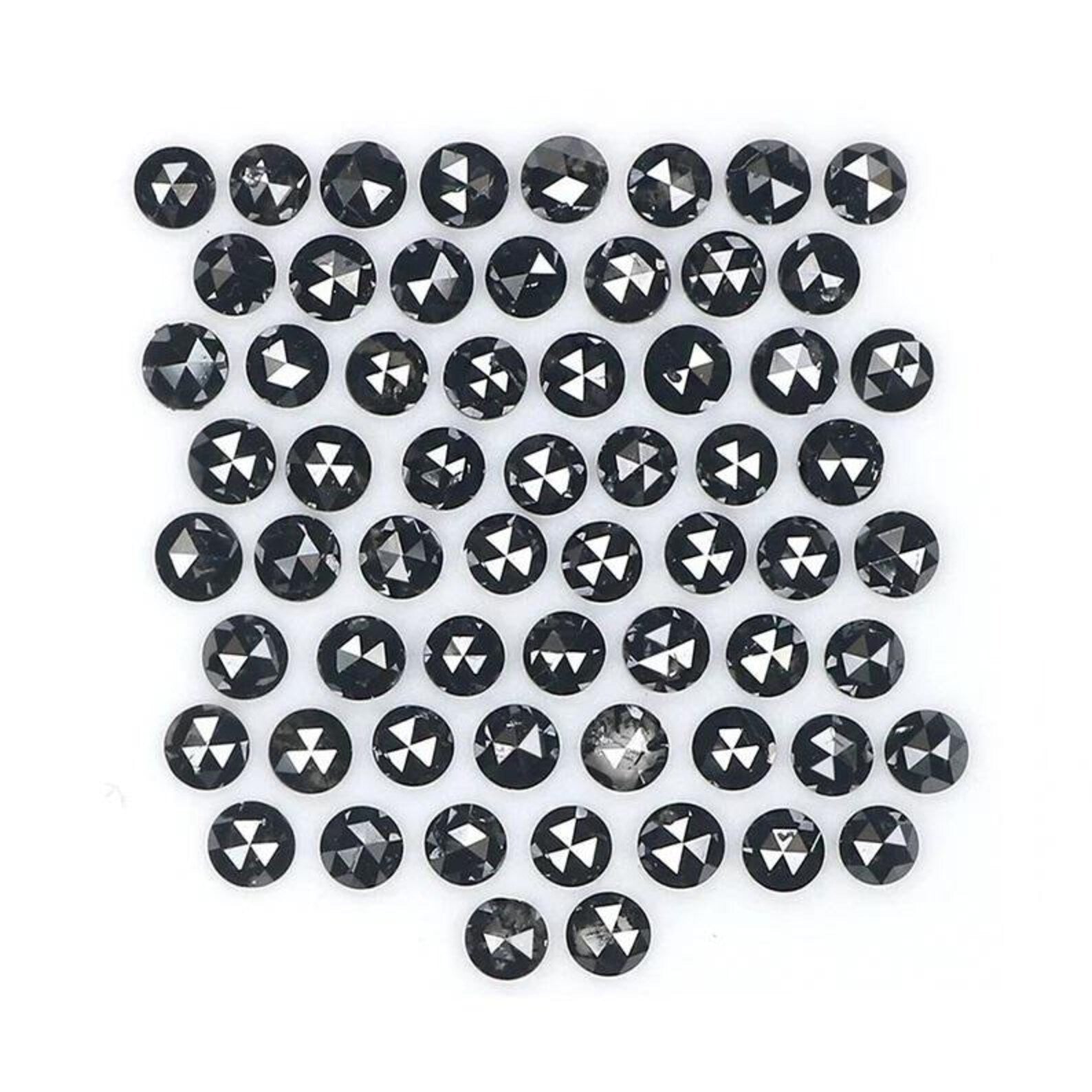 2.71 CT Natural Loose Round Shape Diamond Black Color Round Diamond 2.10 MM Natural Diamond Black Color Round Rose Cut Diamond NQB1809