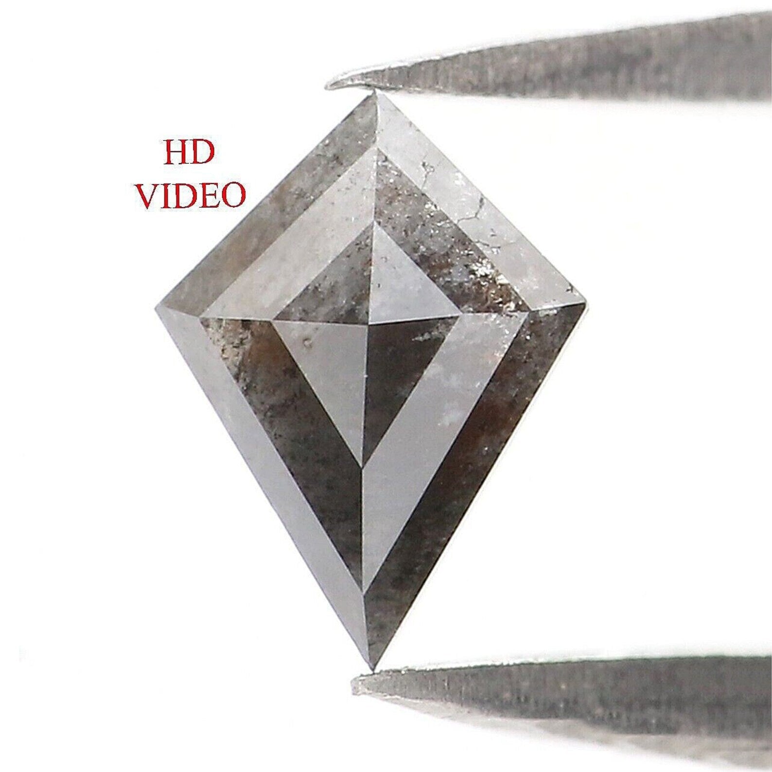 0.50 CT Natural Loose Kite Shape Diamond Salt And Pepper Kite Cut Diamond 7.00 MM Natural Loose Diamond Black Grey Kite Shape Diamond QN2267