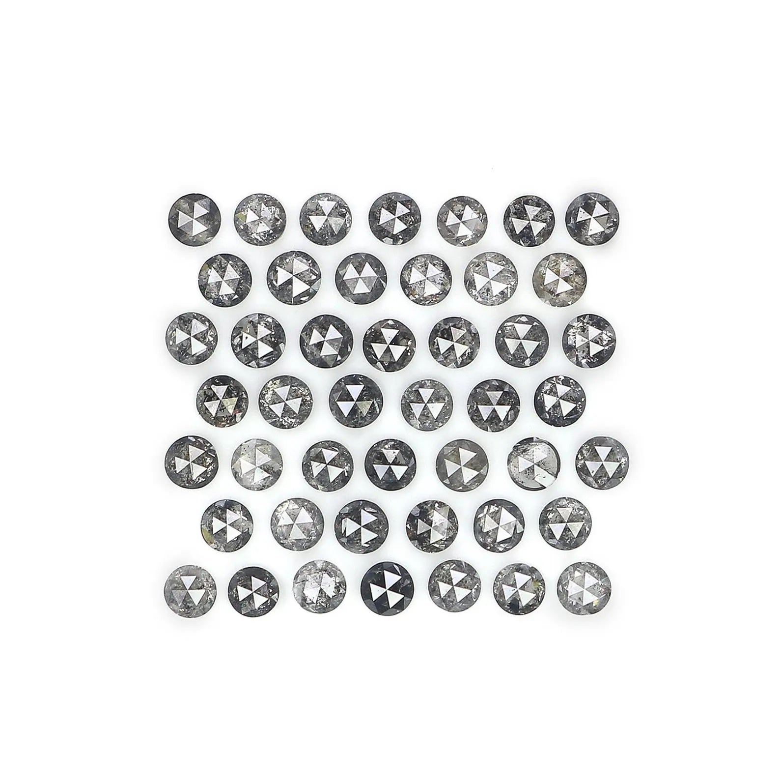 1.06 Ct Natural Loose Round Shape Diamond Salt And Pepper Round Cut Diamond 1.60 MM Natural Black Gray Color Round Rose Cut Diamond NQ1834