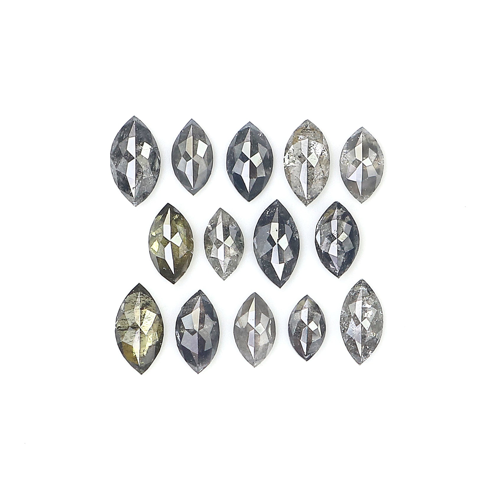 1.00 CT Natural Loose Marquise Shape Diamond Salt And Pepper Marquise Cut Diamond 3.15 MM Black Grey Color Marquise Rose Cut Diamond LQ2911