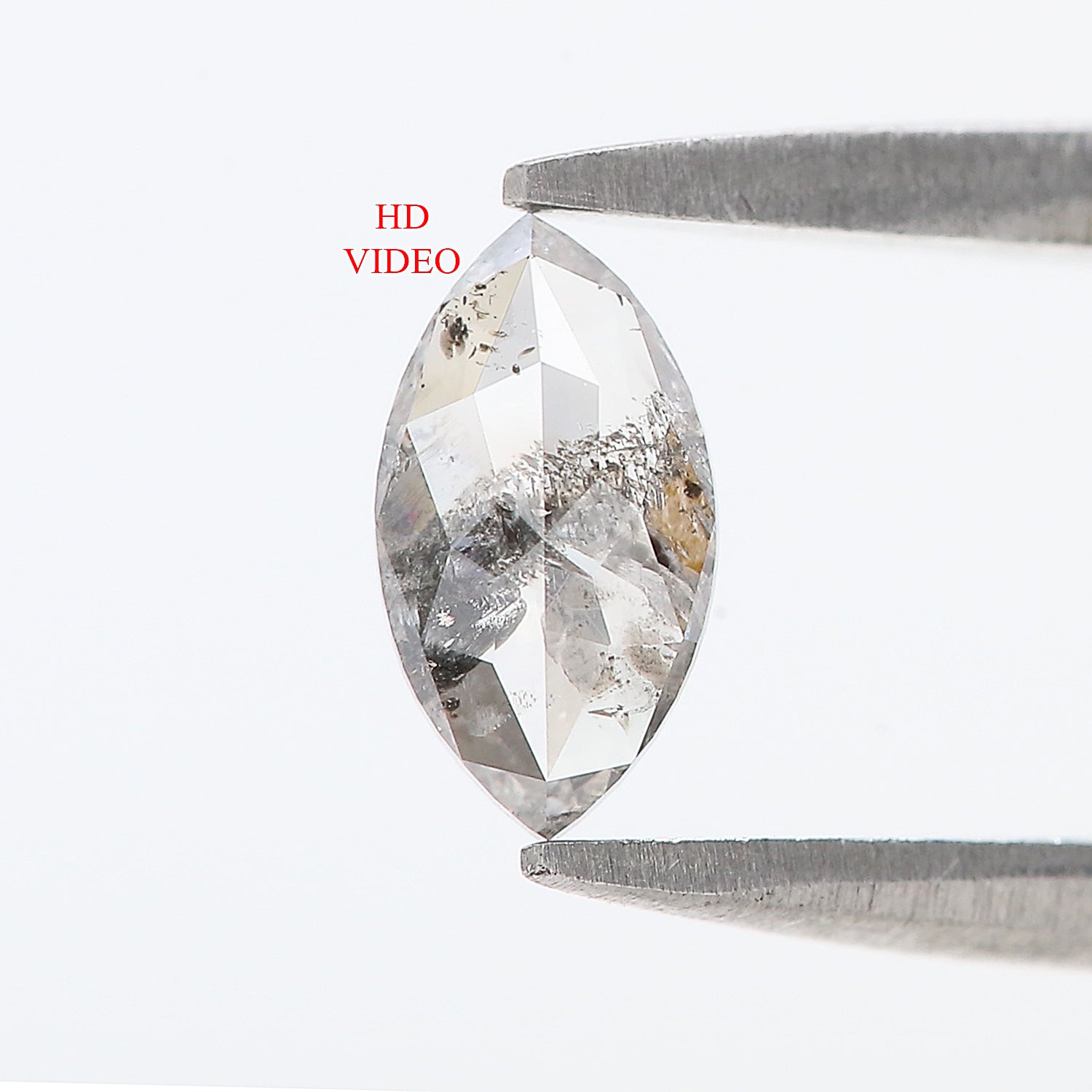 0.48 CT Natural Loose Marquise Shape Diamond Salt And Pepper Marquise Rose Cut Diamond 7.50 MM Black Grey Color Marquise Cut Diamond LQ1524