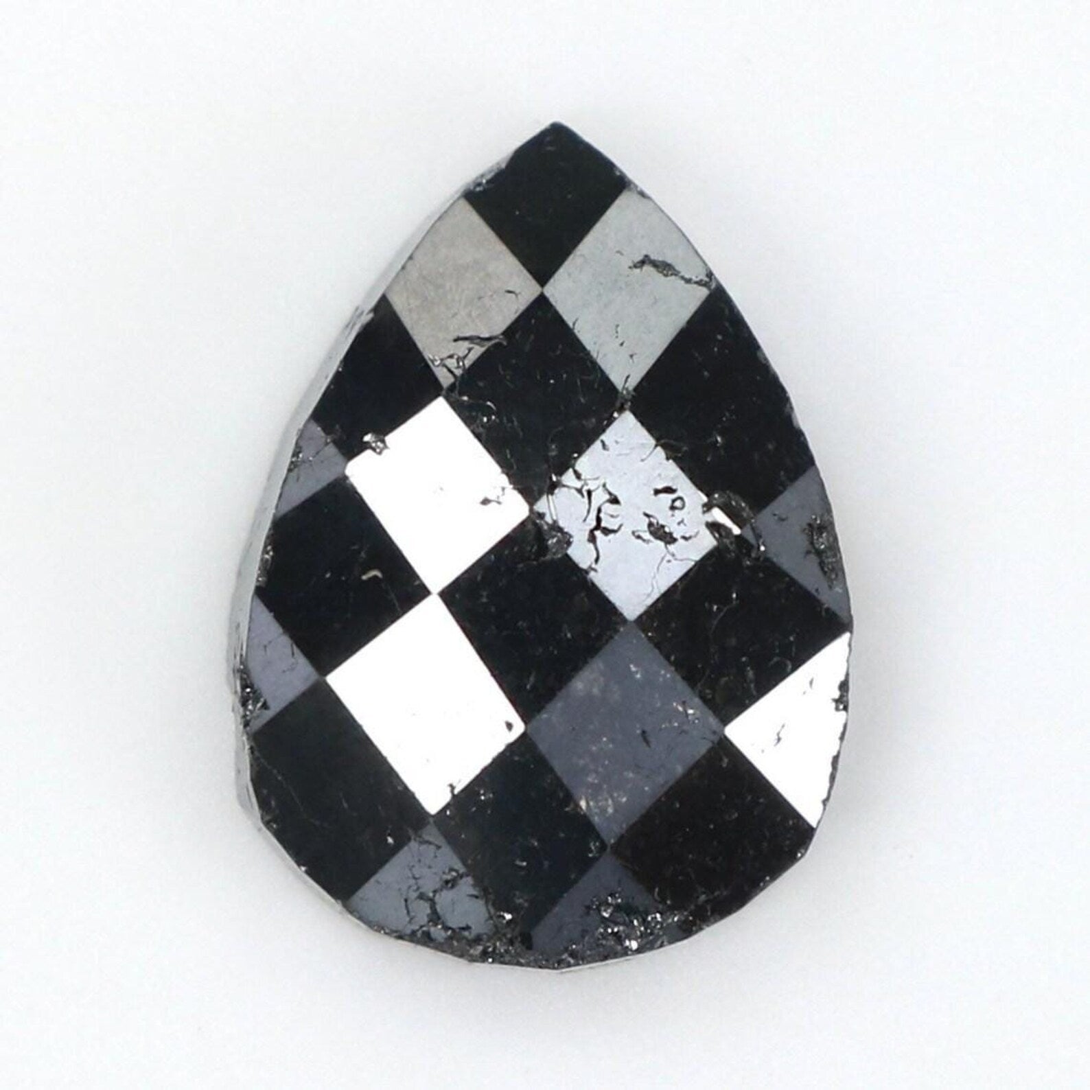 2.21 CT Natural Loose Pear Shape Diamond Black Color Pear Diamond 10.15 MM Natural Loose Black Color Pear Diamond Rose Cut Diamond NQ1705