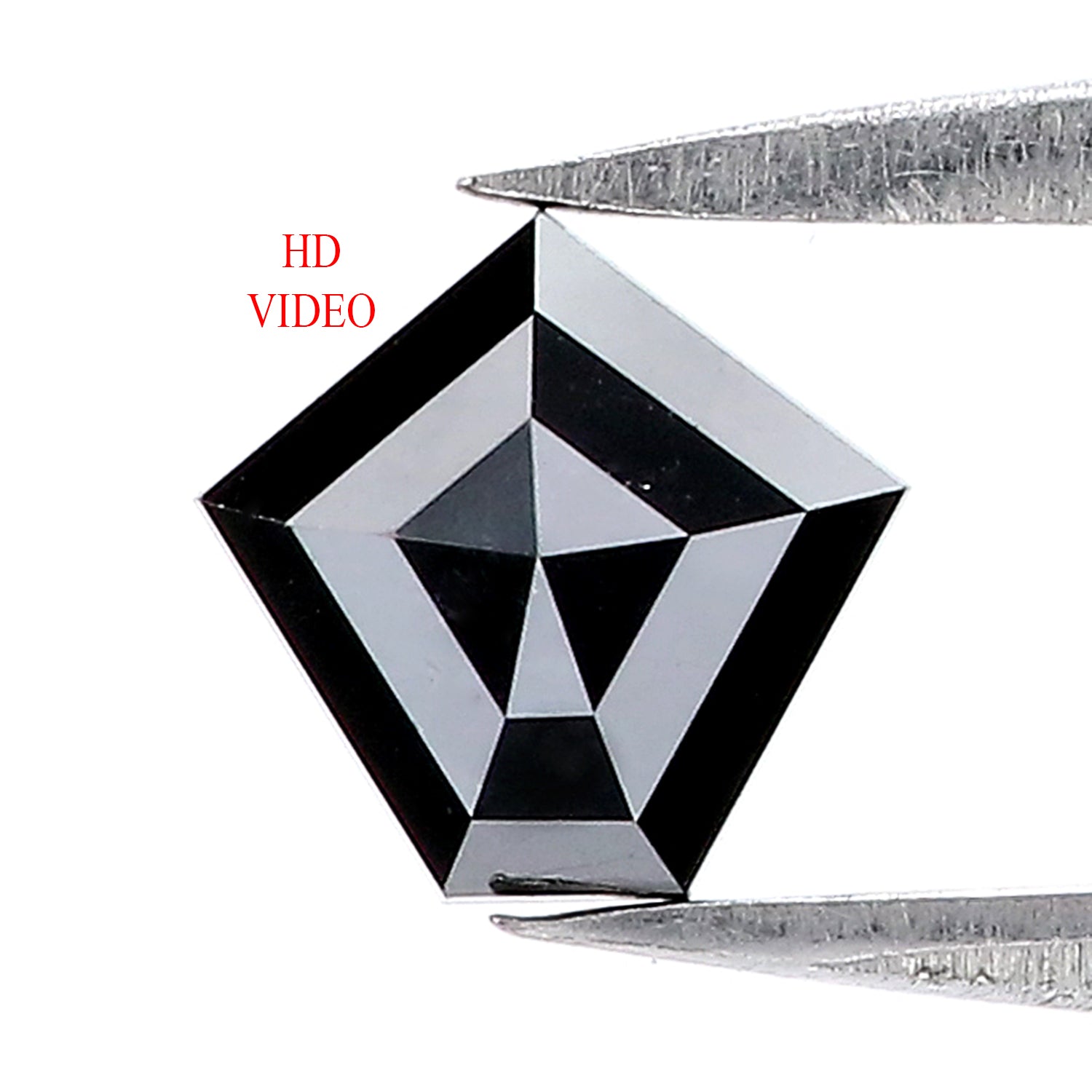 0.78 CT Natural Loose Pentagon Shape Diamond Black Color Pentagon Diamond 6.35 MM Natural Loose Black Color Pentagon Rose Cut Diamond LQ9608