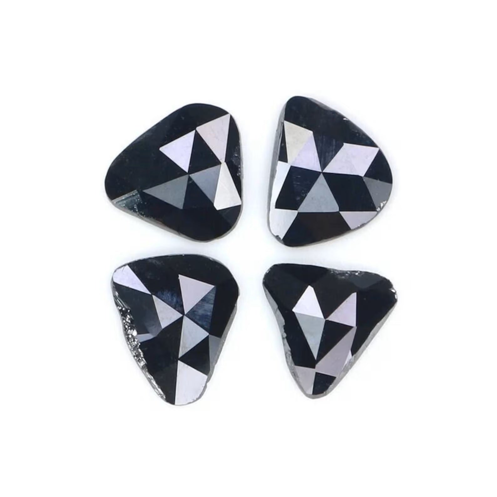 1.09 CT Natural Loose Slice Shape Diamond Black Color Irregular Cut Diamond 5.90 MM Natural Loose Black Color Slice Rose Cut Diamond NQ2239