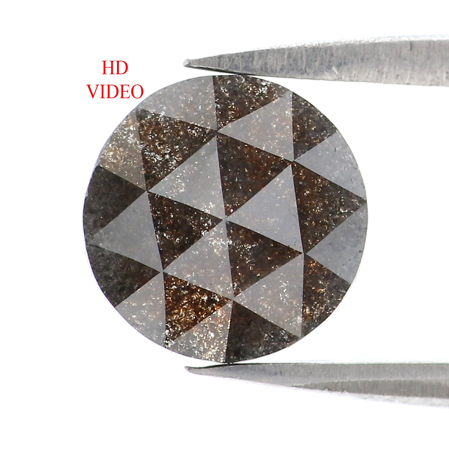 1.66 CT Natural Loose Round Rose Cut Diamond Salt And Pepper Round Diamond 8.00 MM Natural Loose Brown Color Round Rose Cut Diamond LQ3013