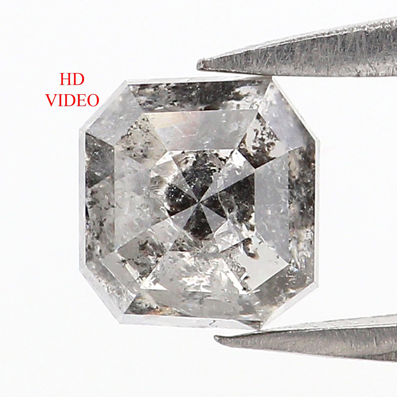 Natural Loose Emerald Diamond, Salt And Pepper Emerald Diamond, Natural Loose Diamond, Emerald Cut Diamond, 0.86 CT Emerald Shape KDL7777