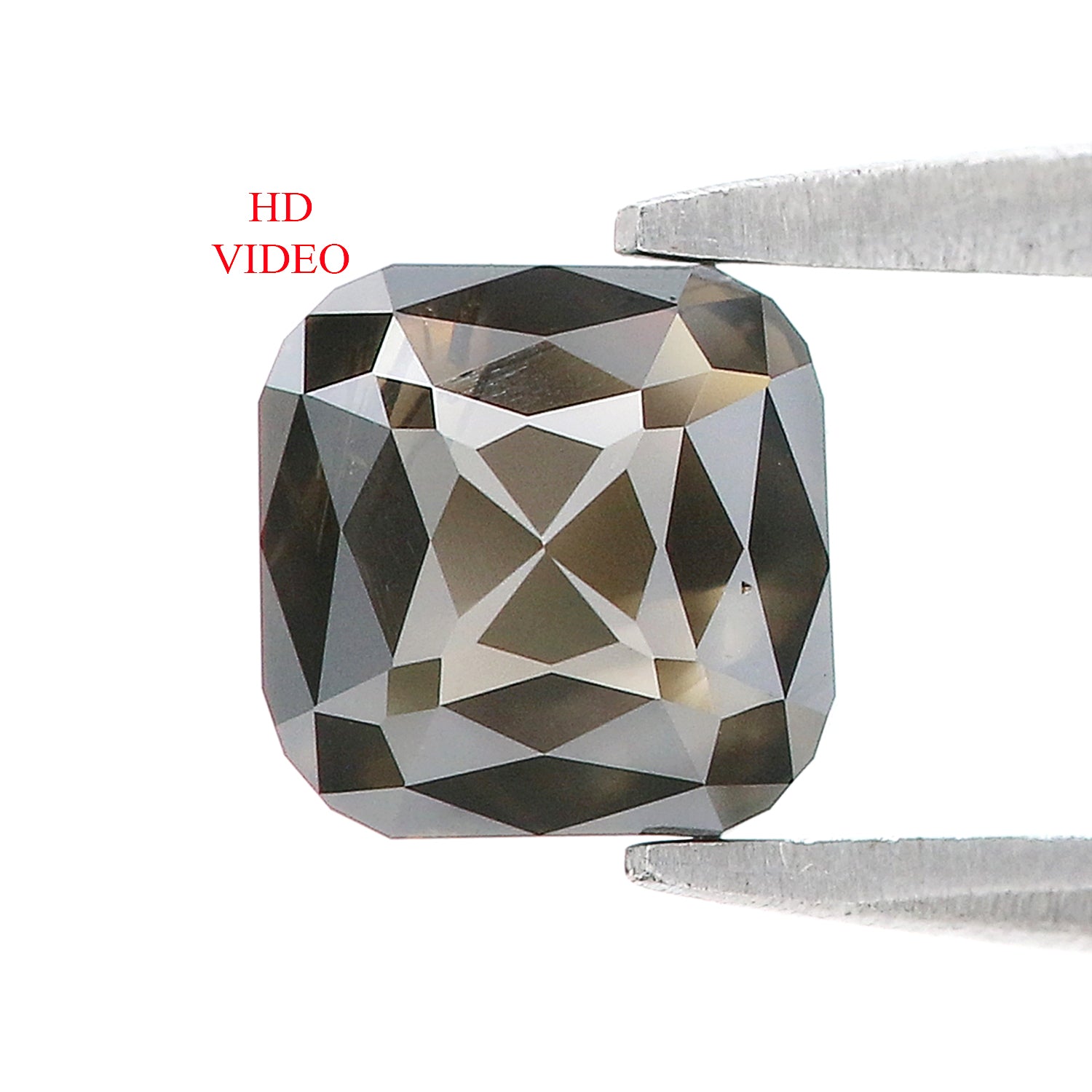 1.17 CT Natural Loose Cushion Shape Diamond Black Color Cushion Cut Diamond 5.80 MM Natural Loose Grey Color Cushion Rose Cut Diamond LQ8384