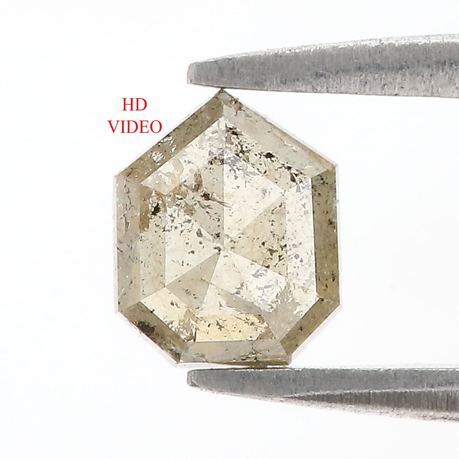 Natural Pentagon Green Diamond 0.80 CT Loose Rose Cut Green Stone 6.55 MM Rustic Diamond Pentagon Diamond For Custom Engagement Ring L3624