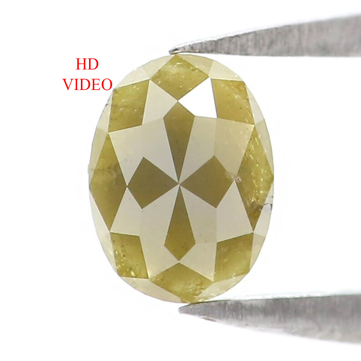 0.57 CT Natural Loose Oval Shape Diamond Yellow Color Oval Cut Diamond 5.70 MM Natural Loose Green Color Oval Shape Rose Cut Diamond KQ2475