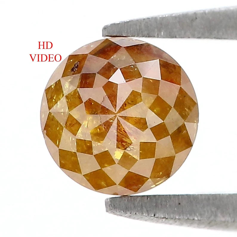 0.92 CT Natural Loose Rose Cut Diamond Dark Yellow Color Round Shape Diamond 5.70 MM Natural Loose Diamond Round Rose Cut Diamond NQ7112
