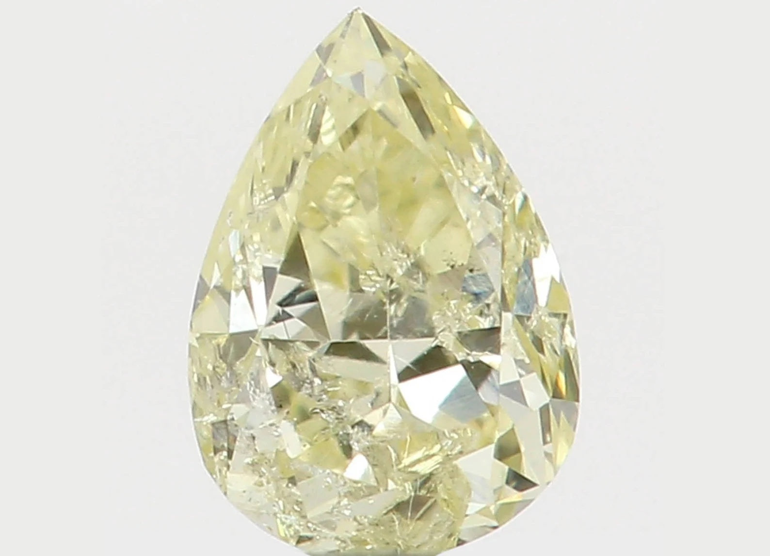 0.15 Ct Natural Loose Diamond Pear Yellow Color I2 Clarity 4.00 MM N7418