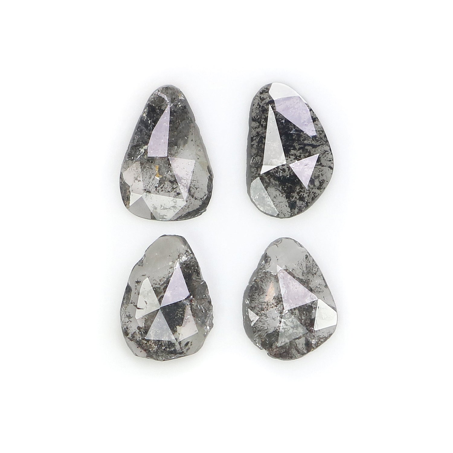 0.95 CT Natural Loose Slice Cut Diamond Salt And Pepper Slice Cut Diamond 5.40 MM Natural Loose Slice Cut Black Grey Color Diamond NQ1636