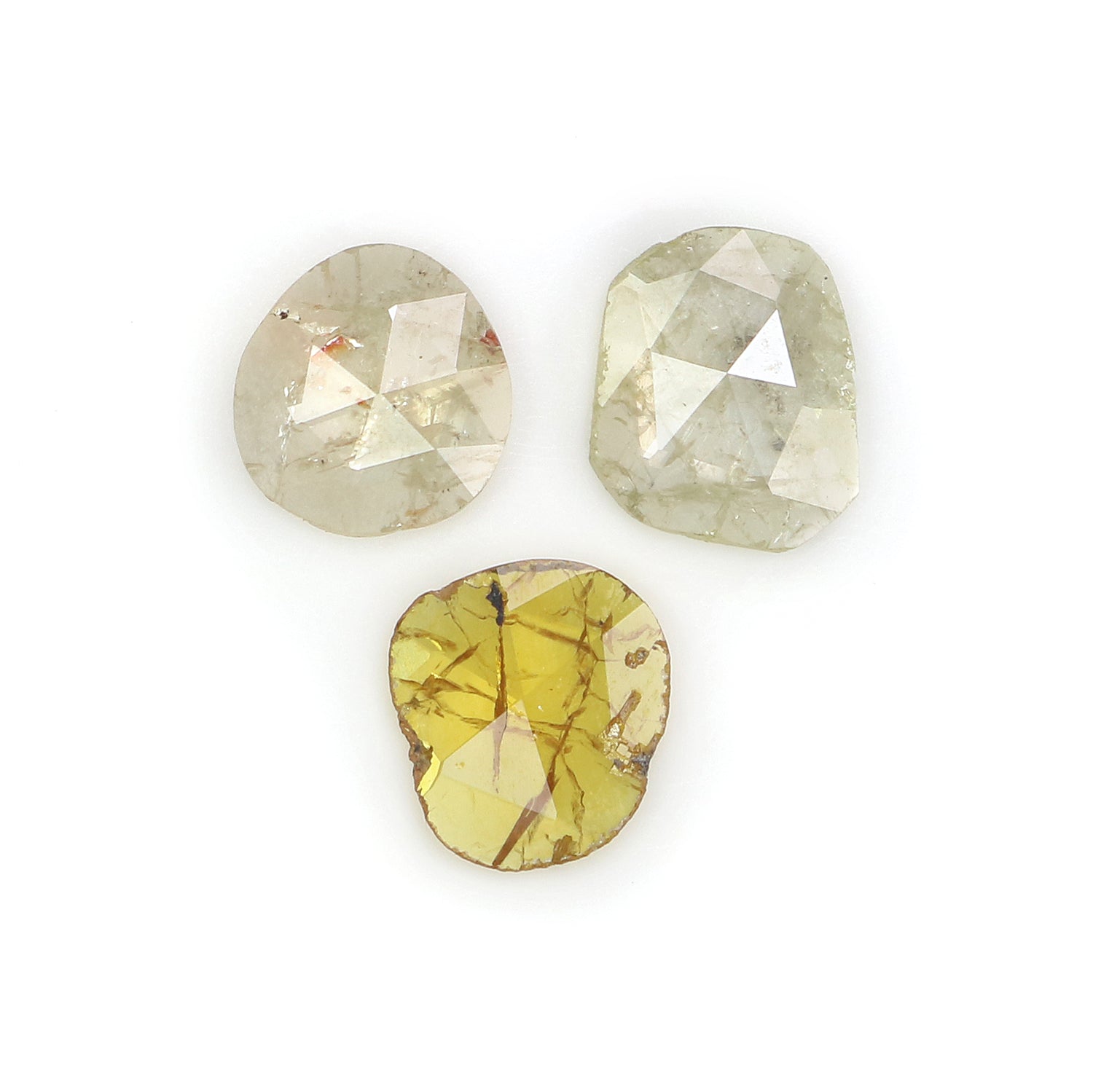 1.04 CT Natural Loose Slice Shape Diamond Yellow Grey Color Slice Diamond 6.05 MM Slice Diamond Irregular Cut Slice Rose Cut Diamond NQ1678