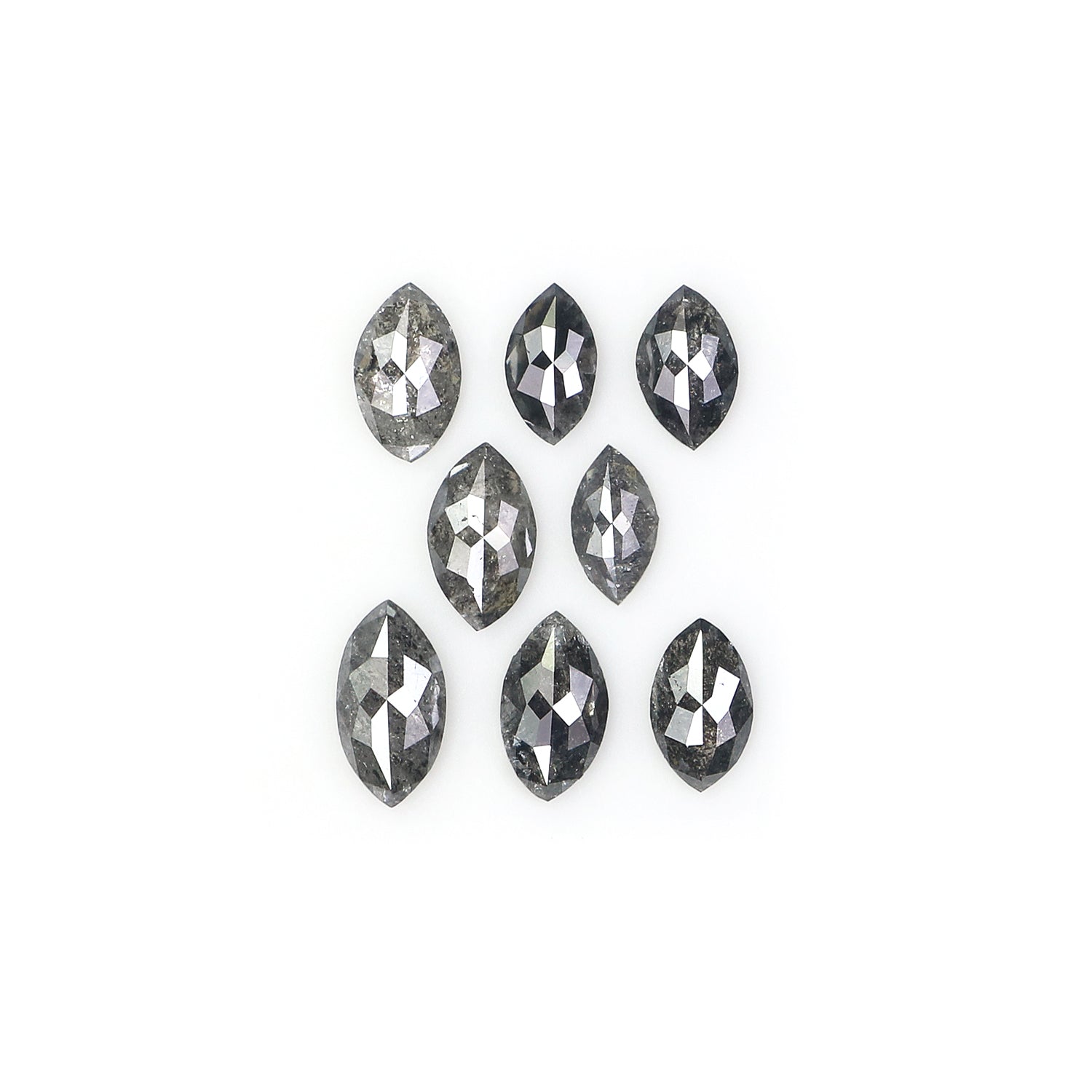 0.71 CT Natural Loose Marquise Shape Diamond Salt And Pepper Marquise Diamond 4.80 MM Natural Black Grey Marquise Rose Cut Diamond NQ2272