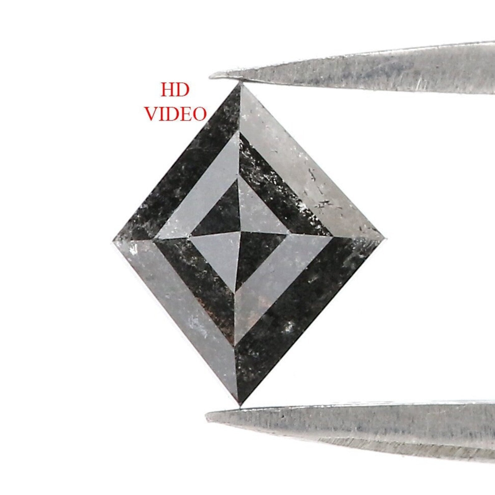 0.88 CT Natural Loose Kite Shape Diamond Salt And Pepper Kite Diamond 7.40 MM Natural Diamond Black Gray Color Kite Rose Cut Diamond NQ2511