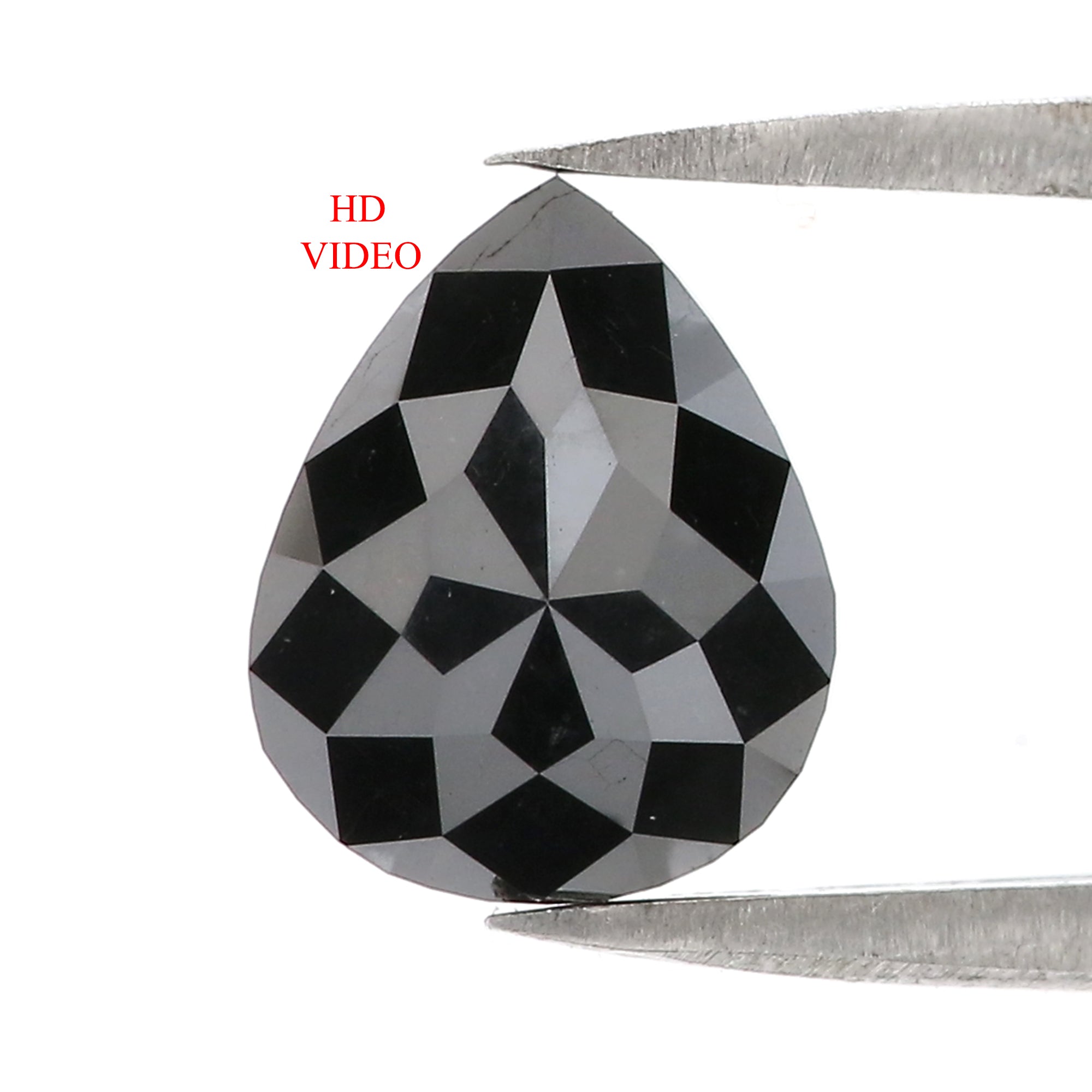 2.67 CT Natural Loose Pear Shape Diamond Black Color Pear Cut Diamond 10.30 MM Natural Loose Diamond Black Pear Rose Cut Diamond QL3113