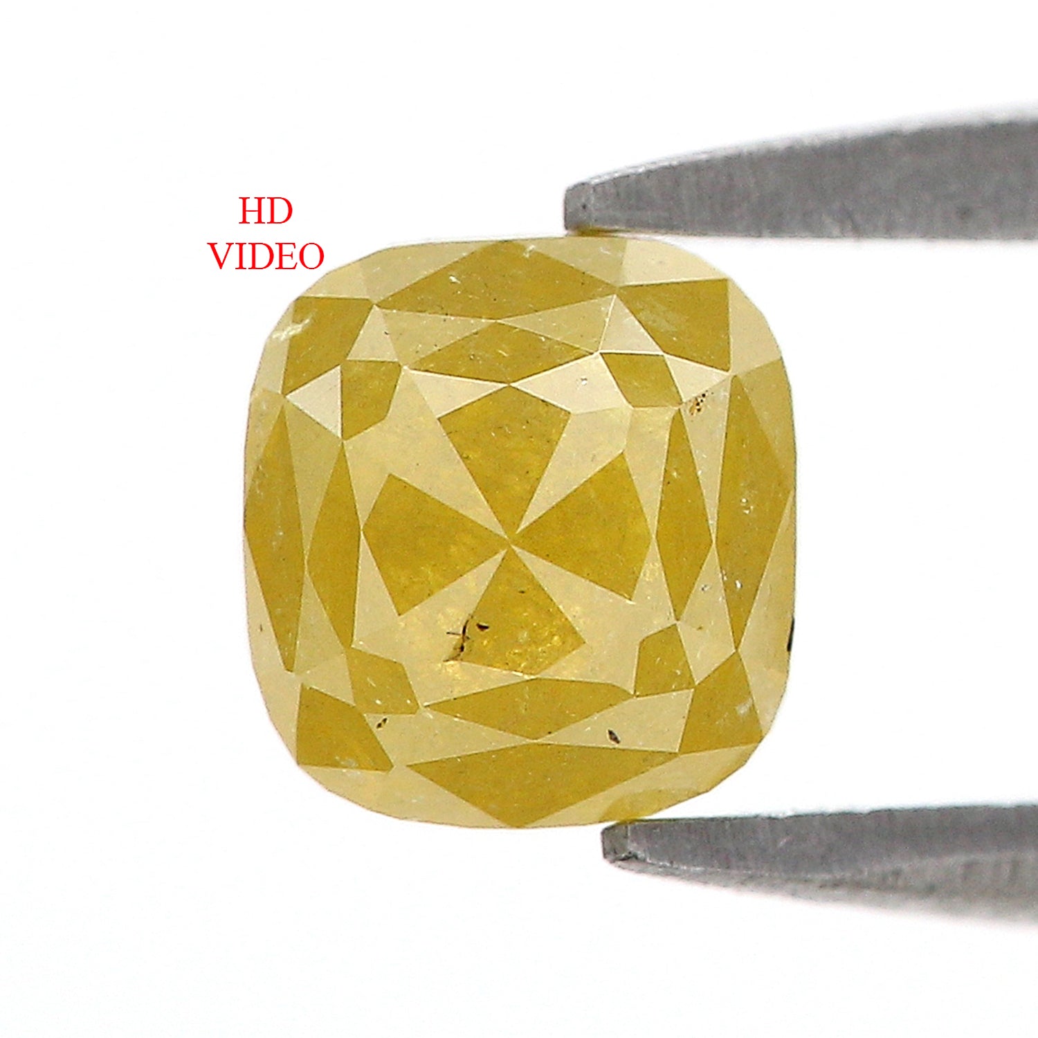 1.35 CT Natural Loose Cushion Shape Diamond Yellow Color Cushion Cut Diamond 5.95 MM Natural Yellow Color Cushion Rose Cut Diamond LQ2146