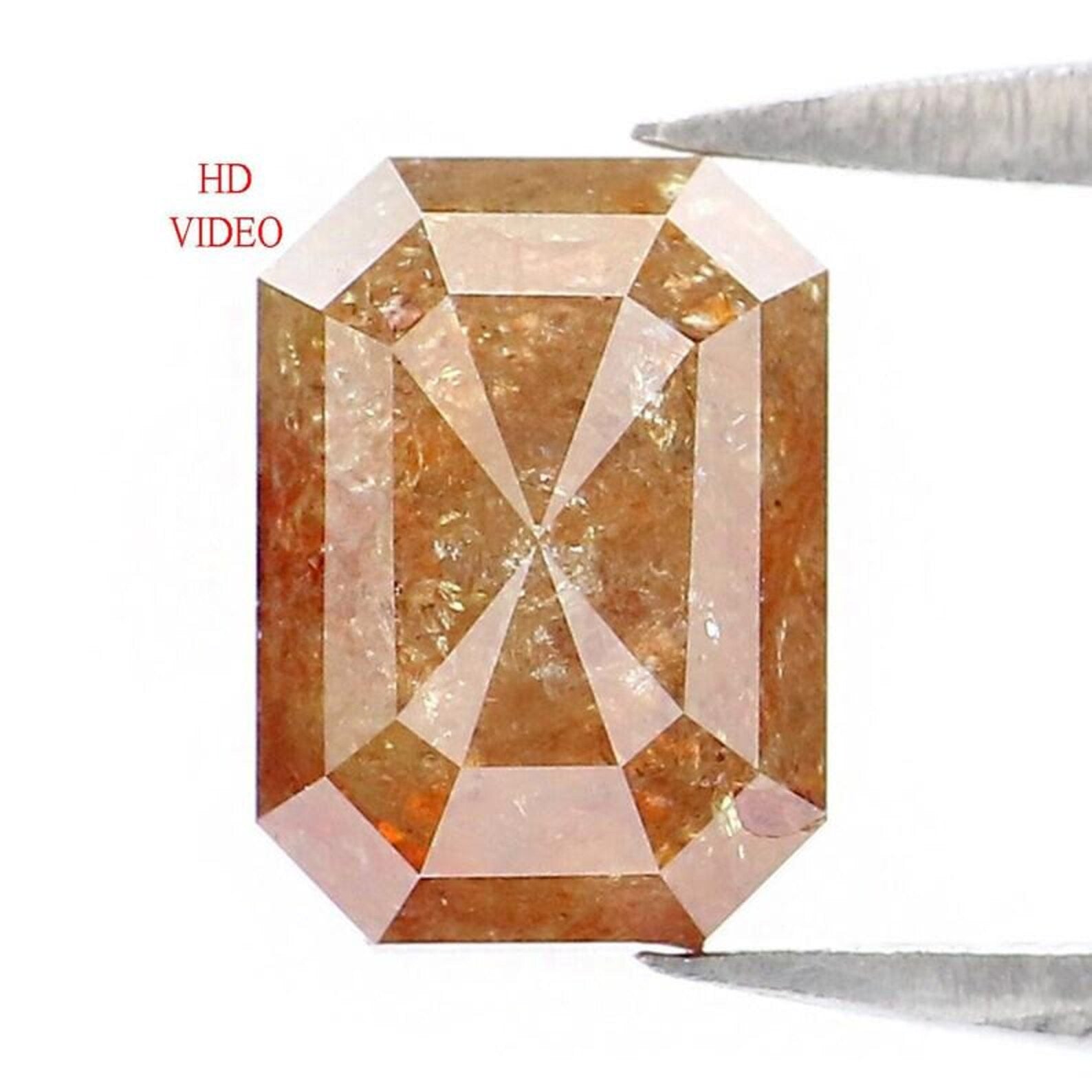 1.33 Ct Natural Loose Emerald Shape Diamond Brown Color Emerald Diamond 7.00 MM Natural Loose Brown Color Emerald Rose Cut Diamond NQ587