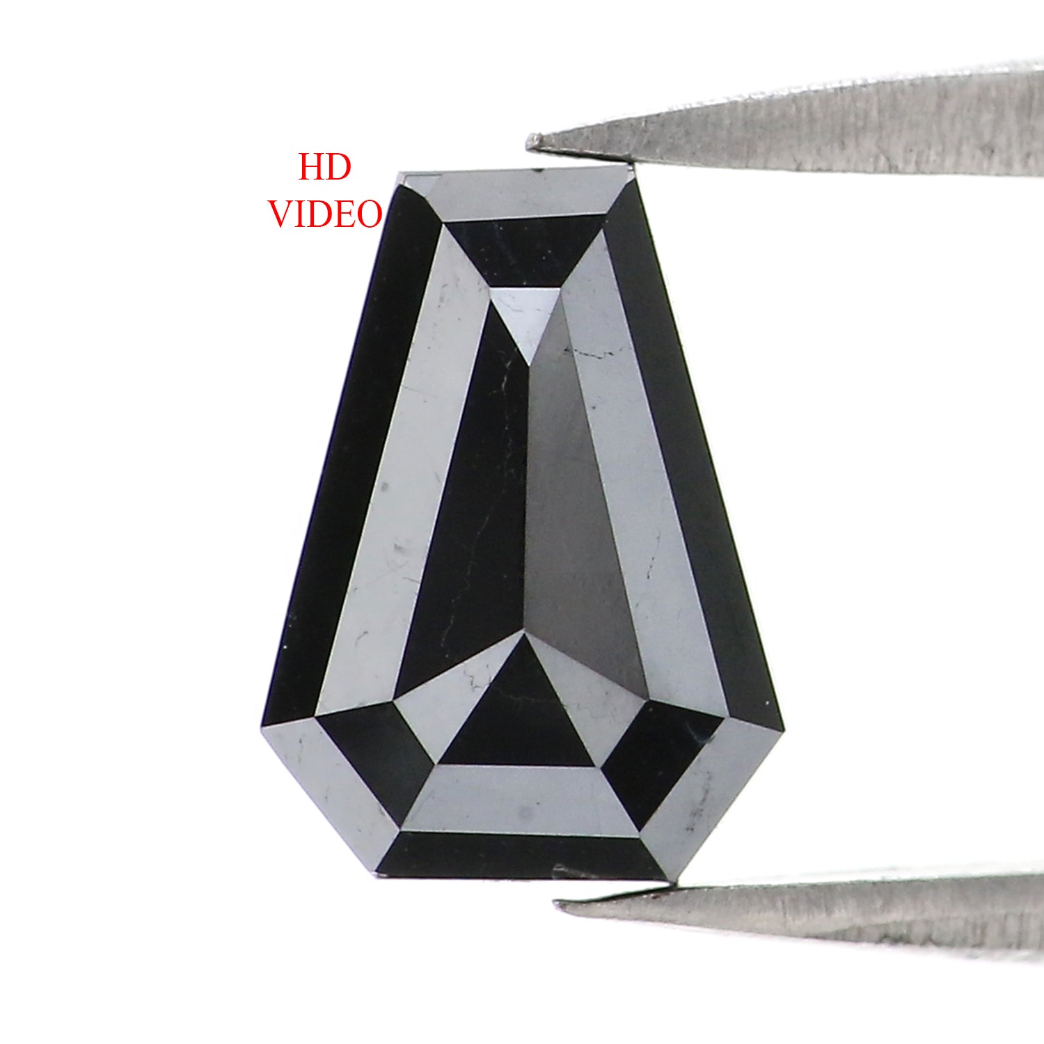 1.40 CT Natural Loose Coffin Shape Diamond Black Color Coffin Cut Diamond 8.40 MM Natural Loose Black Diamond Coffin Rose Cut Diamond LC02
