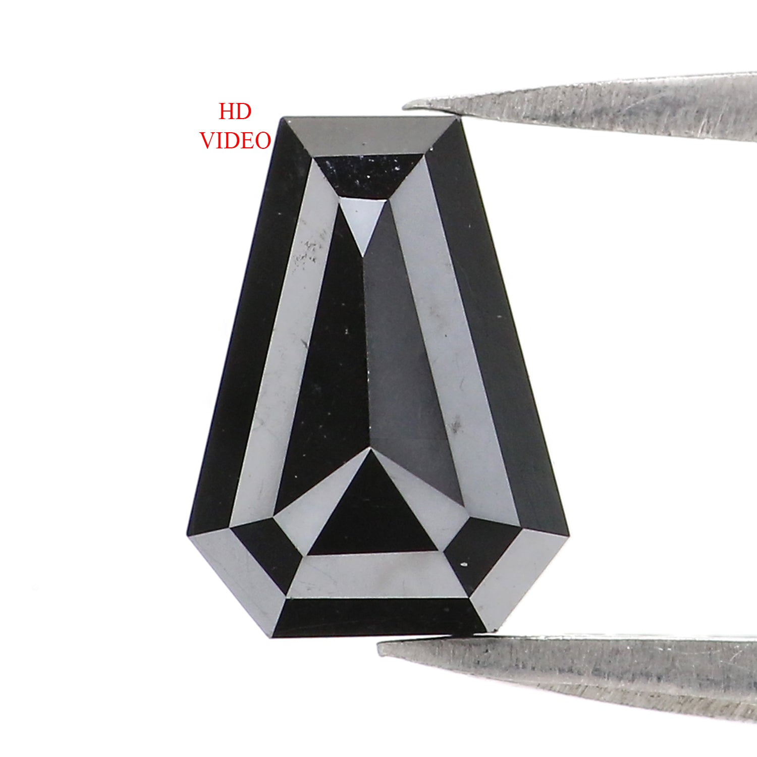 1.30 CT Natural Loose Coffin Shape Diamond Black Color Coffin Cut Diamond 8.20 MM Natural Loose Black Diamond Coffin Rose Cut Diamond LC04