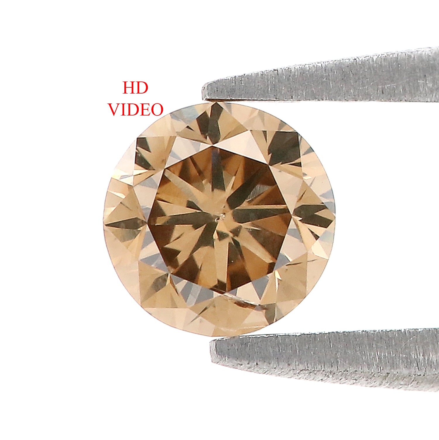 0.59 Ct Natural Loose Round Shape Diamond Brown Color Round Diamond 5.20 MM Natural Loose Brown Diamond Round Brilliant Cut Diamond LQ631