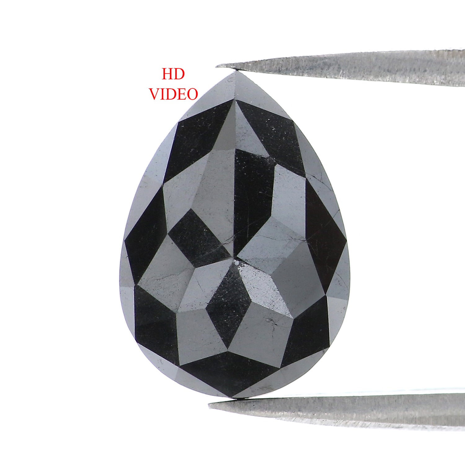 3.02 CT Natural Loose Pear Shape Diamond Black Color Pear Shape Diamond 12.40 MM Natural Loose Diamond Black Pear Rose Cut Diamond LC01