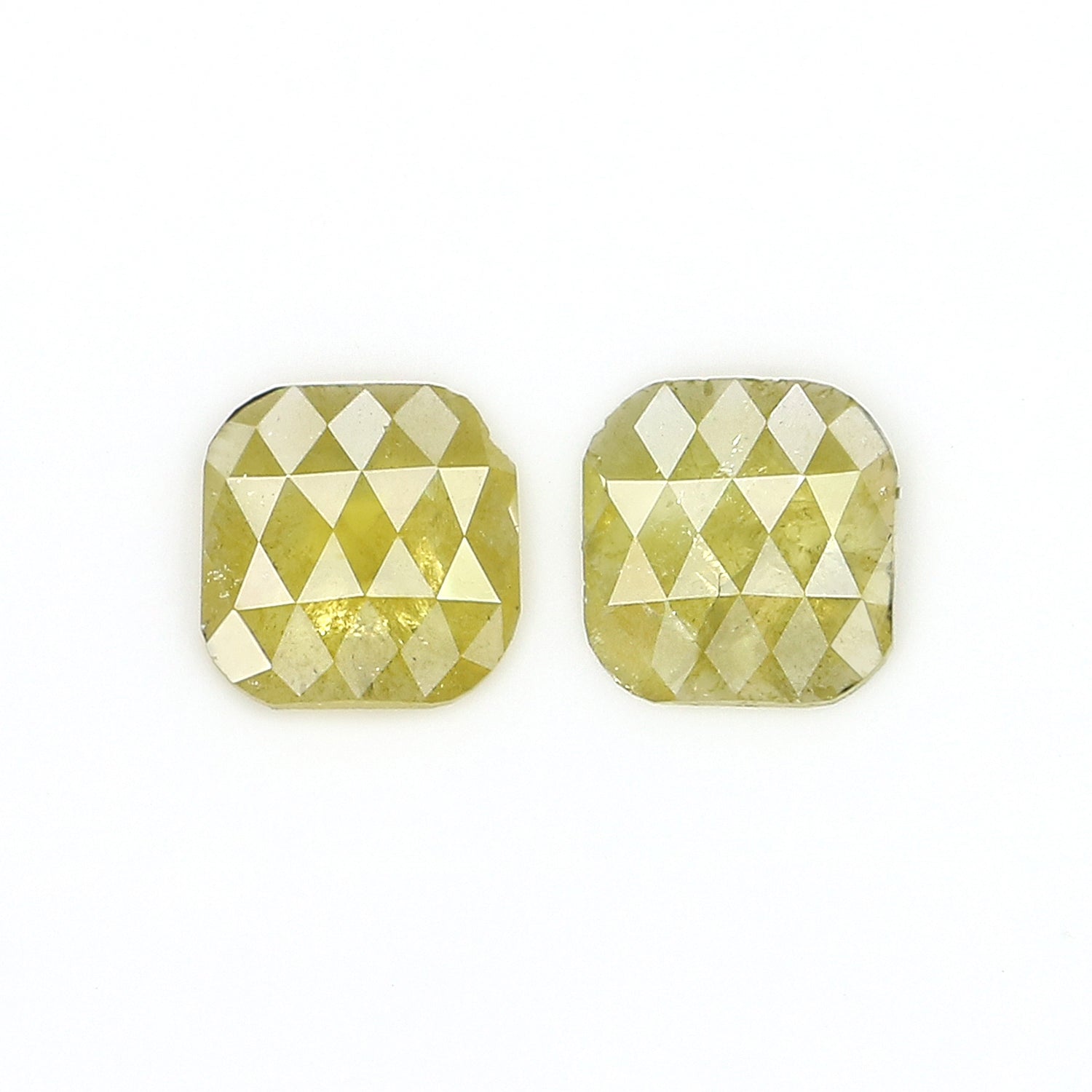 1.24 CT Natural Loose Cushion Shape Pair Diamond Yellow Color Cushion Rose Cut Diamond 6.25 MM Natural Loose Cushion Cut Pair Diamond LQ2988