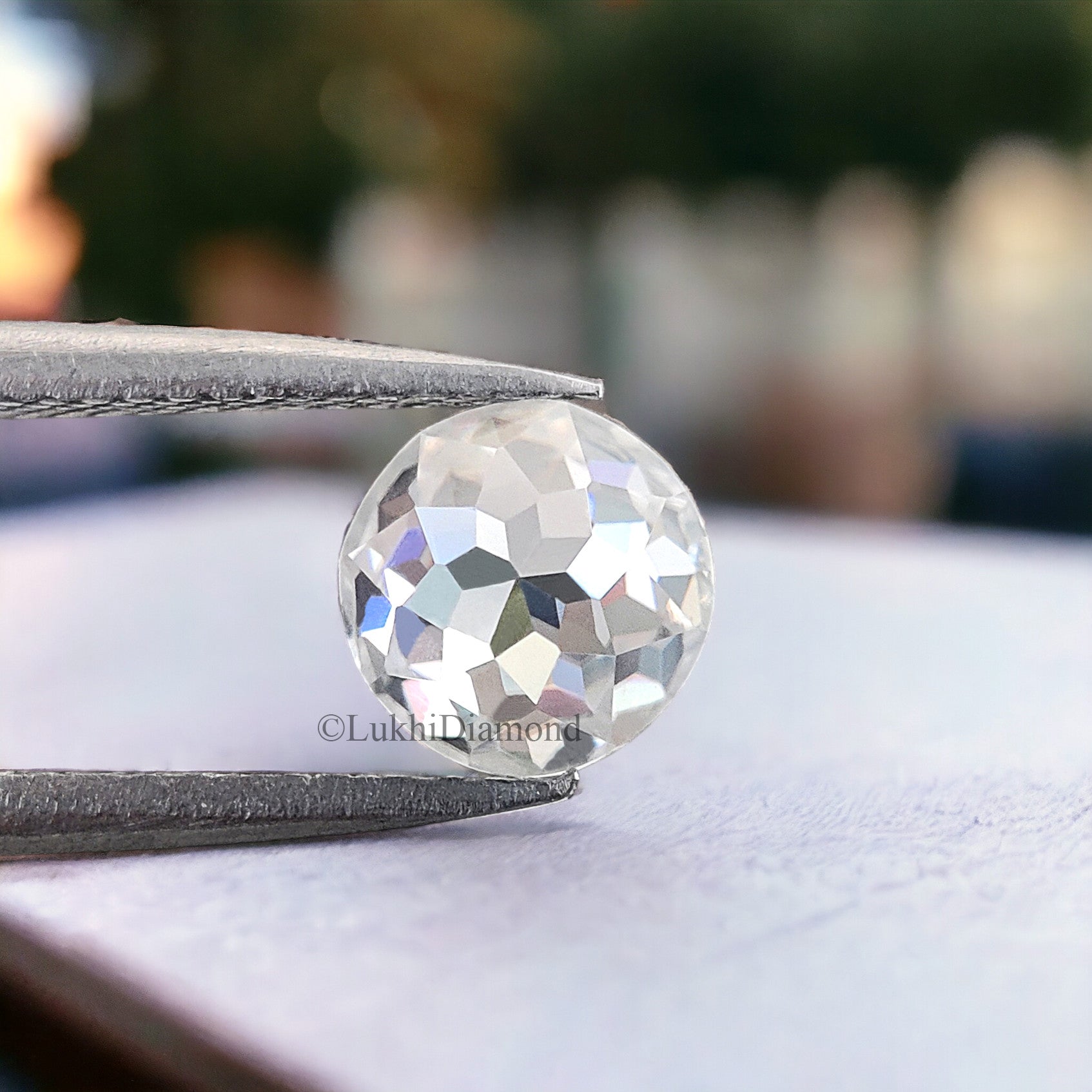 Round Rose Cut Loose White Moissanite Stone 6.5,7,8,9,10,11,12 MM Vintage Antique Handcrafted Eye Clean Moissanite Engagement Gift Ring Q147