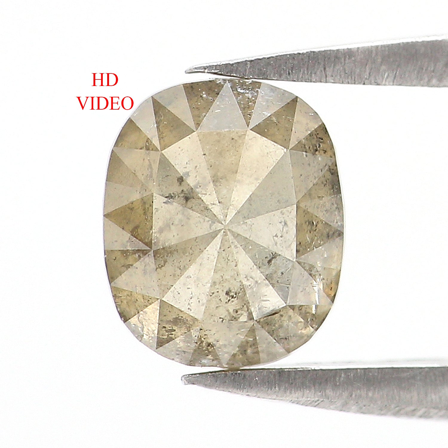 1.29 CT Natural Loose Cushion Shape Diamond Grey Yellow Color Cushion Rose Cut Diamond 6.80 MM Grey Yellow Cushion Shape Diamond QL7333