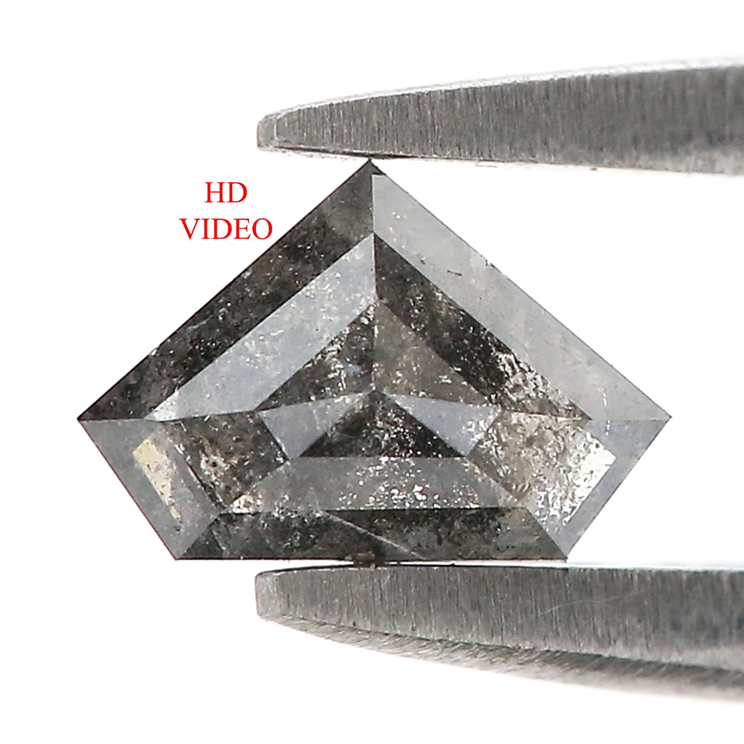 0.50 CT Natural Loose Shield Shape Diamond Salt And Pepper Shield Diamond 4.40 MM Natural Black Grey Color Shield Rose Cut Diamond N2664