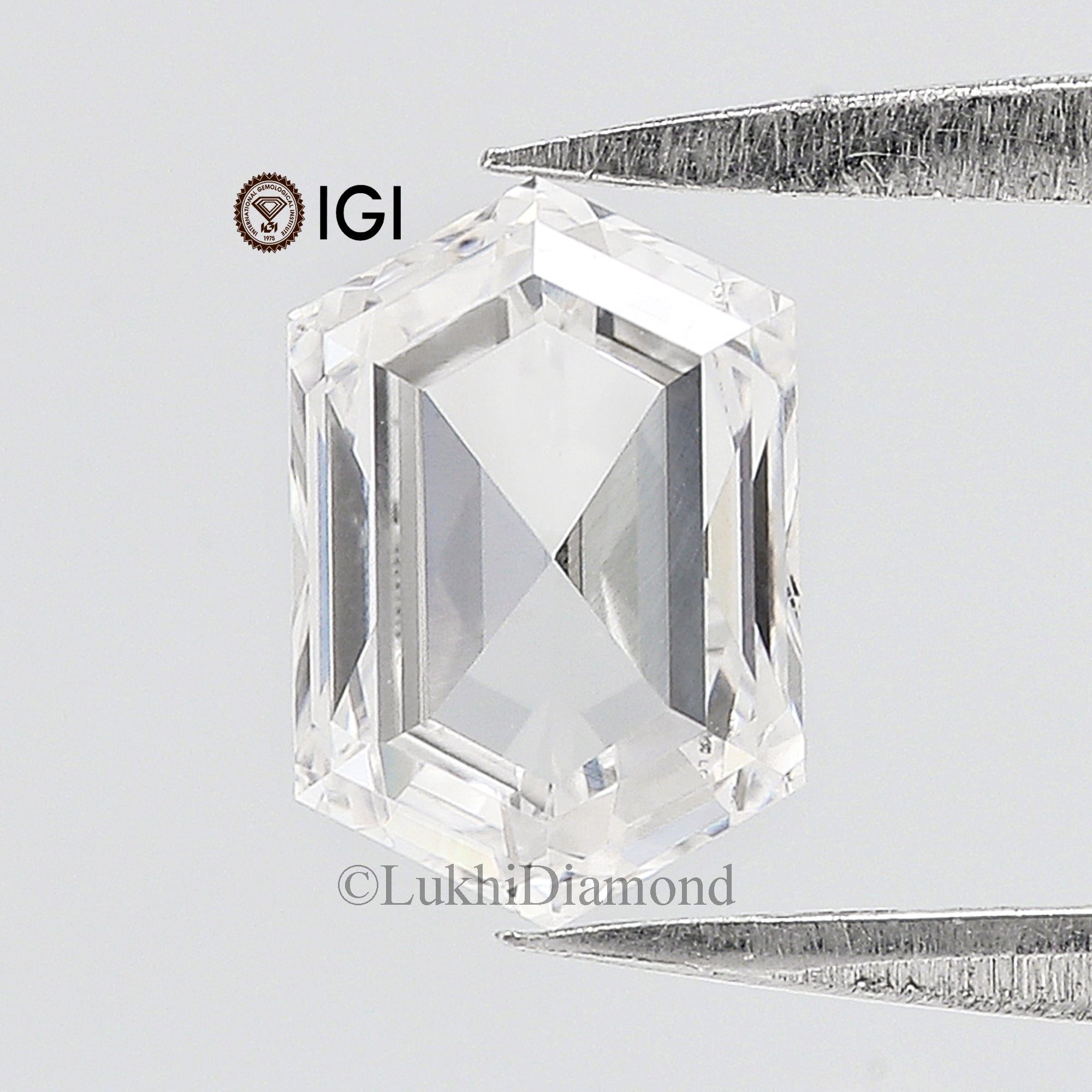 1.49 CT IGI Certified Hexagonal Modified Step Cut Diamond White - F Color VS1 Clarity Lab Grown Diamond Lab Created Hexagon CVD Diamond Q176