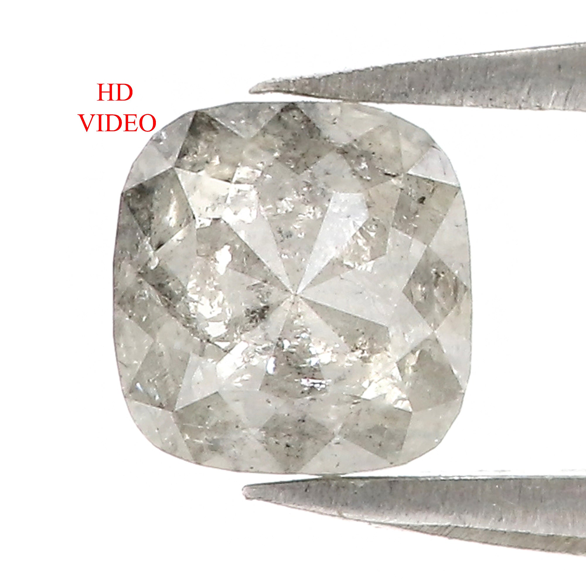 1.17 CT Natural Loose Cushion Shape Diamond Grey Color Cushion Diamond 5.80 MM Natural Loose Grey Diamond Cushion Rose Cut Diamond QL6180