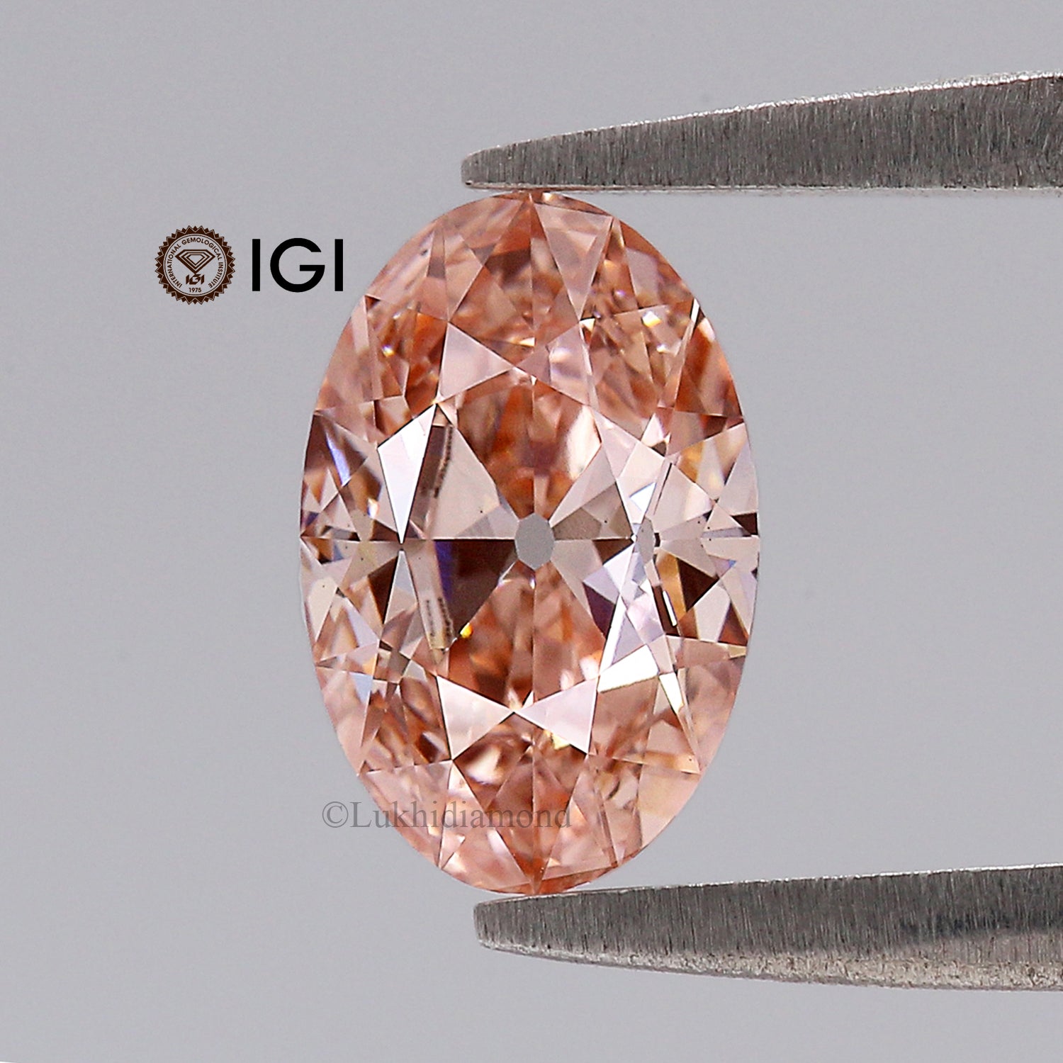 1.05 CT IGI Certified Oval Old European Cut Diamond Fancy Vivid Pink Color VS1 Clarity Diamond Lab Grown Diamond Lab Created Diamond L3585