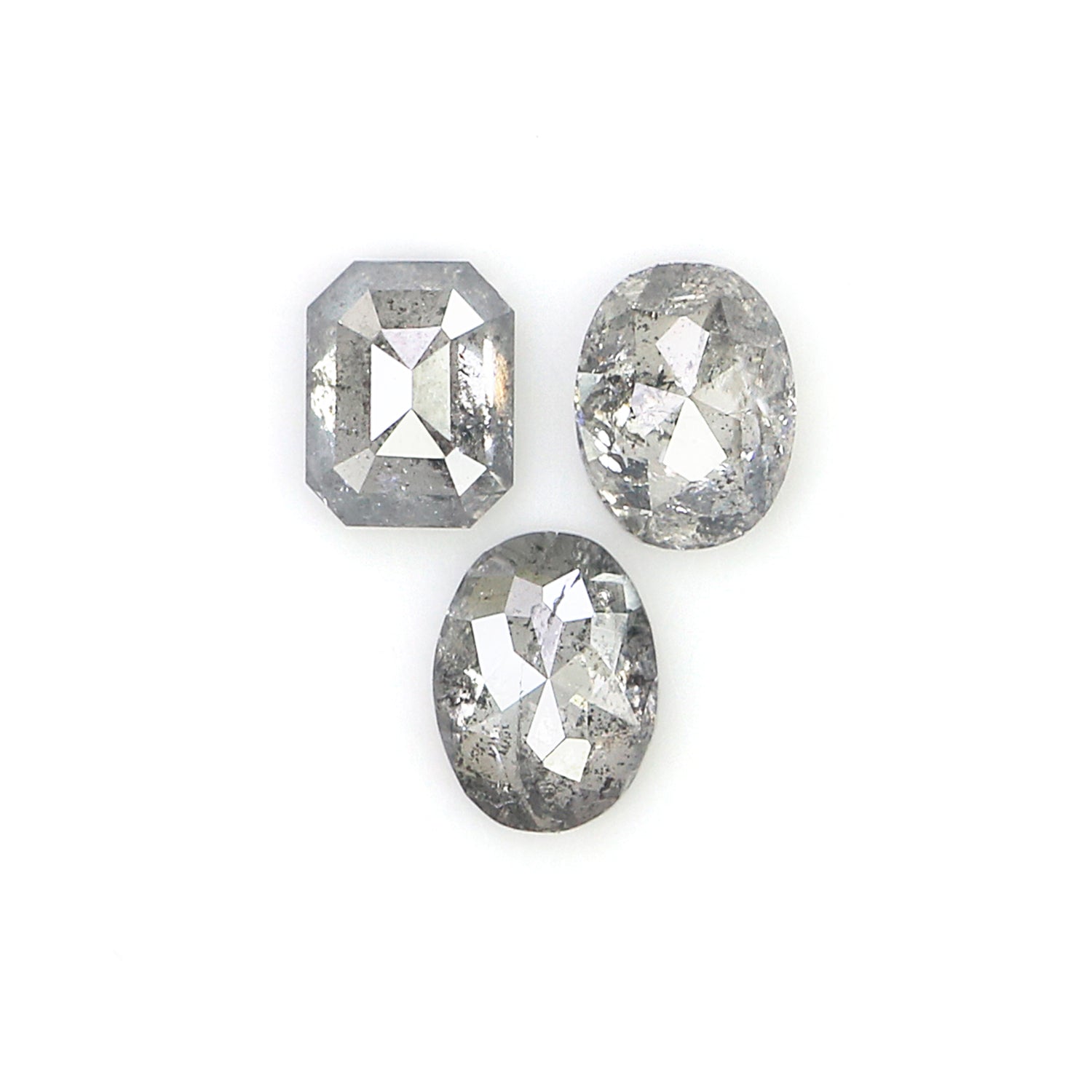 0.85 CT Natural Loose Mix Shape Diamond Salt And Pepper Mix Shape Diamond 4.25 MM Natural Black Grey Color Mix Shape Rose Cut Diamond QL636