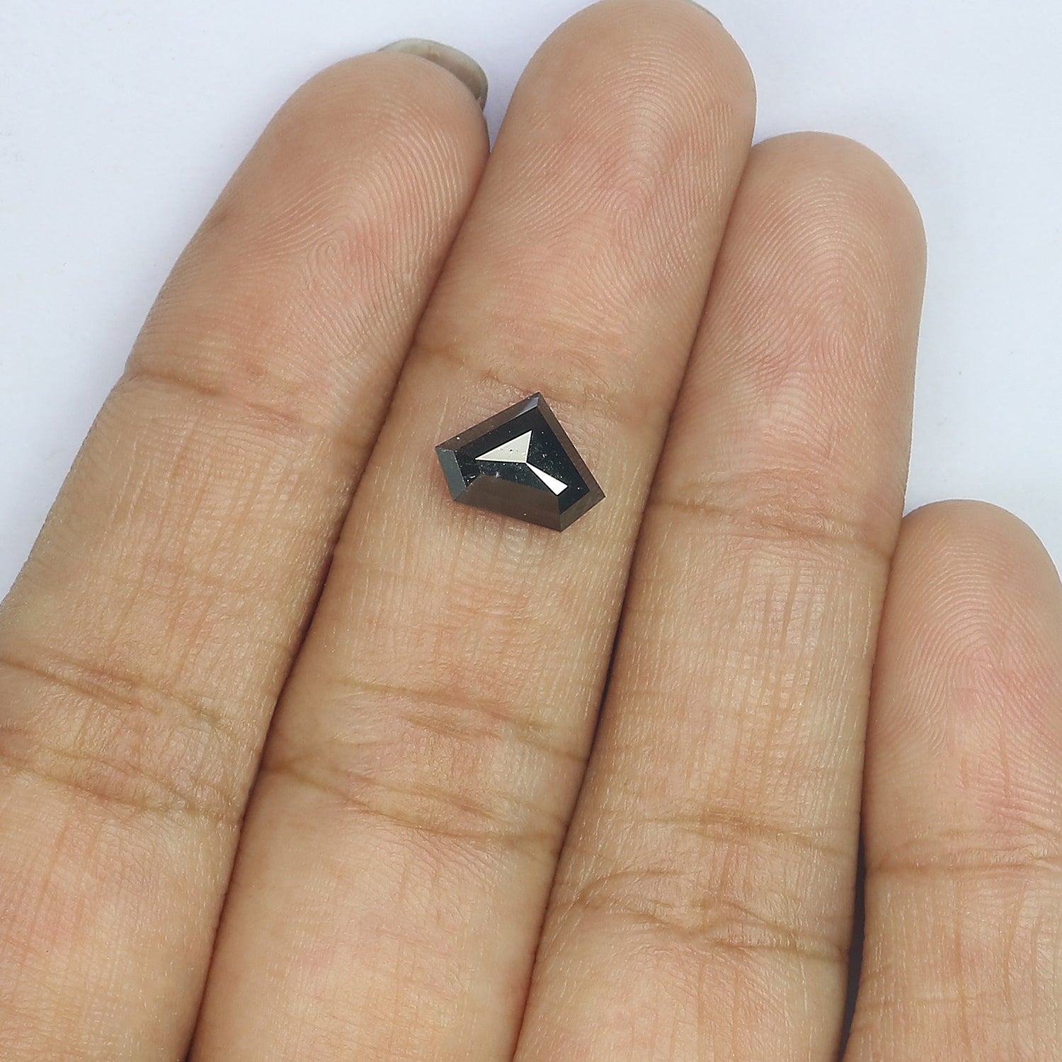 1.45 Ct Natural Loose Shield Diamond Black Color Shield Cut Diamond 6.70 MM Natural Loose Diamond Black Color Shield Rose Cut Diamond LQ154