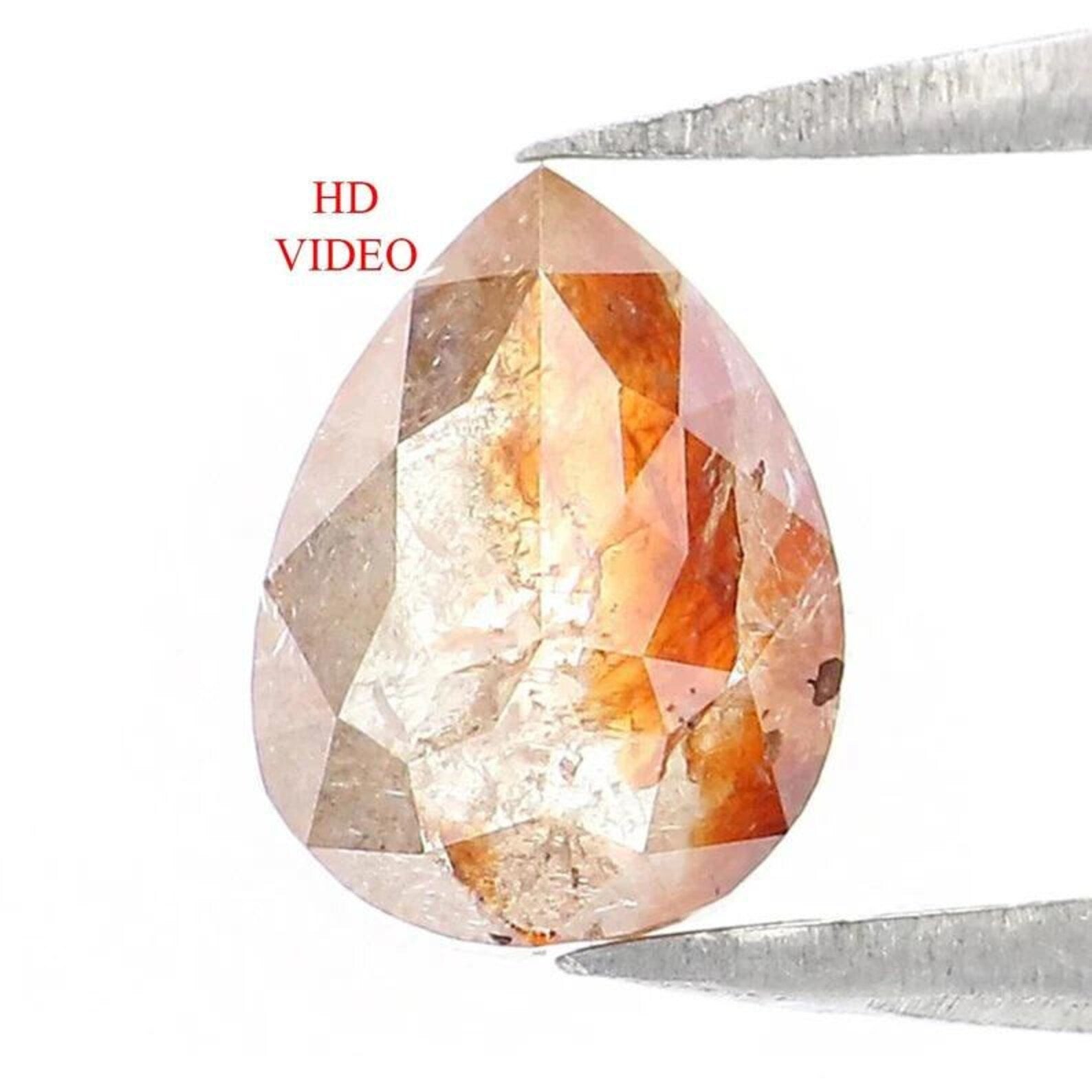 0.70 CT Natural Loose Pear Shape Diamond Brown Color Pear Cut Diamond 6.85 MM Natural Loose Diamond Brown Color Pear Rose Cut Diamond NQ1934