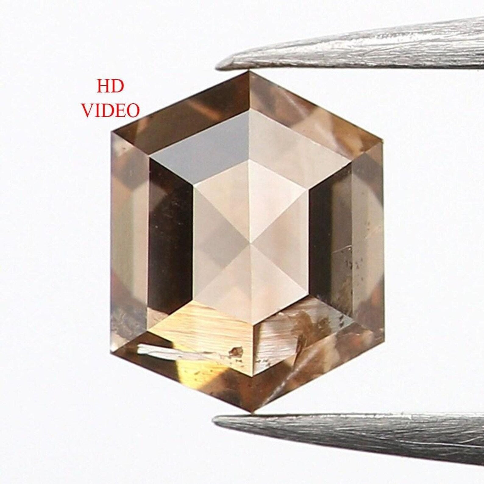 0.31 CT Natural Loose Hexagon Shape Diamond Brown Color Diamond 4.30 MM Natural Loose Diamond Brown Color Hexagon Rose Cut Diamond NQ1186