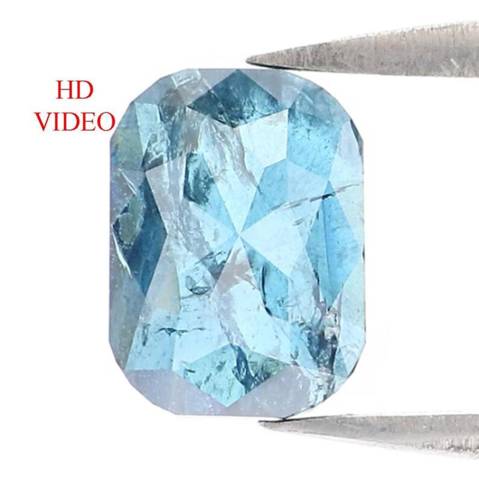 0.78 CT Natural Loose Cushion Shape Diamond Blue Color Cushion Diamond 7.20 MM Natural Diamond Blue Color Cushion Rose Cut Diamond NQ9794