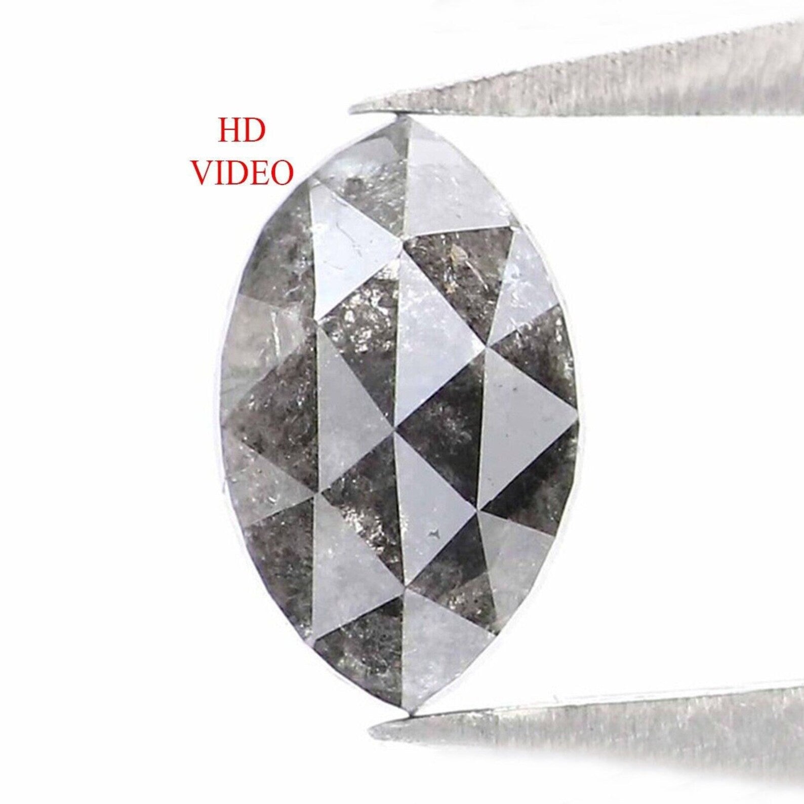 0.76 CT Natural Loose Marquise Diamond Salt And Pepper Diamond 7.40 MM Natural Loose Black Grey Diamond Marquise Rose Cut Diamond NQ9255