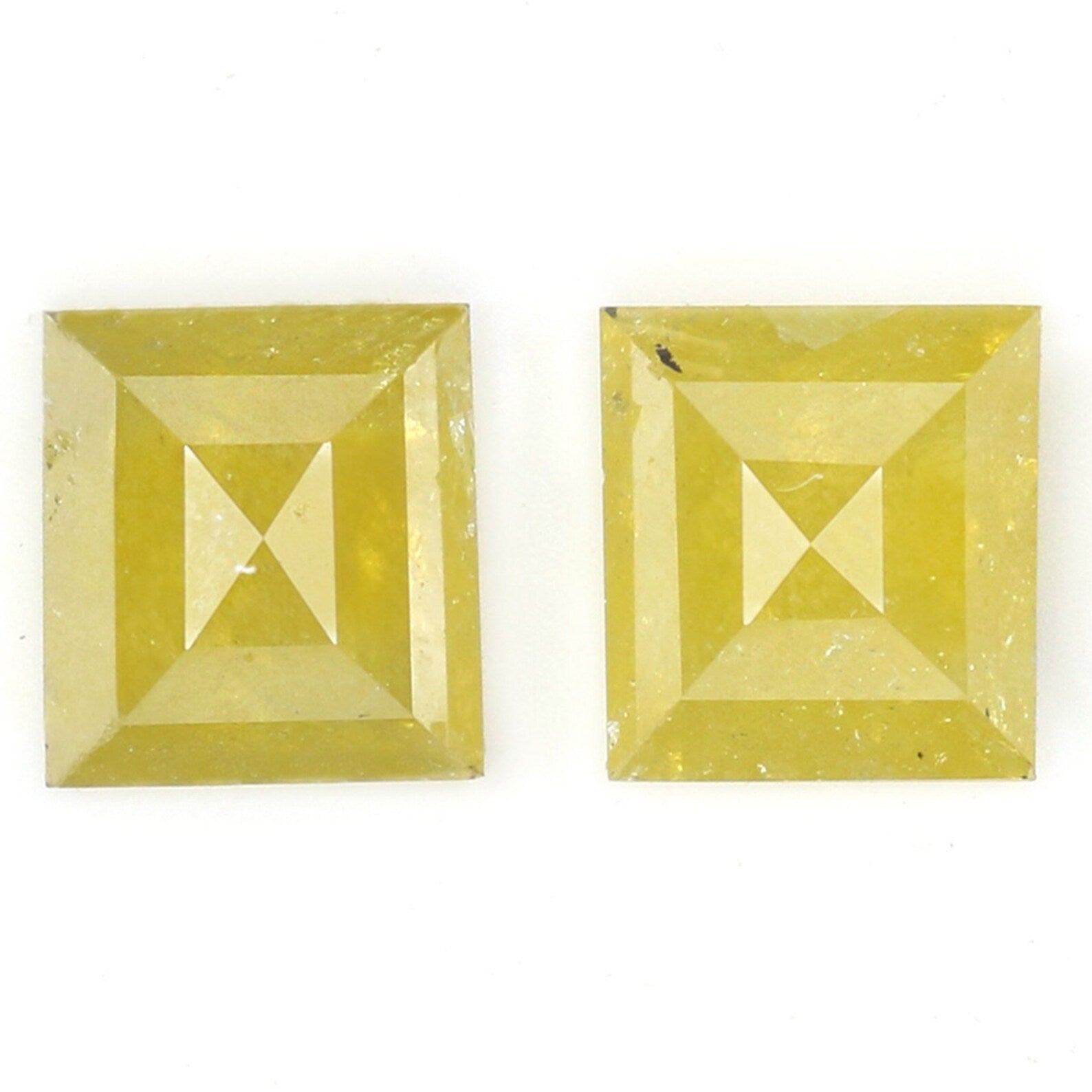 1.83 CT Natural Loose Rectangle Pair Diamond Yellow Color Rectangle Diamond 5.90 MM Natural Loose Rectangle Shape Rose Cut Diamond KDN7986