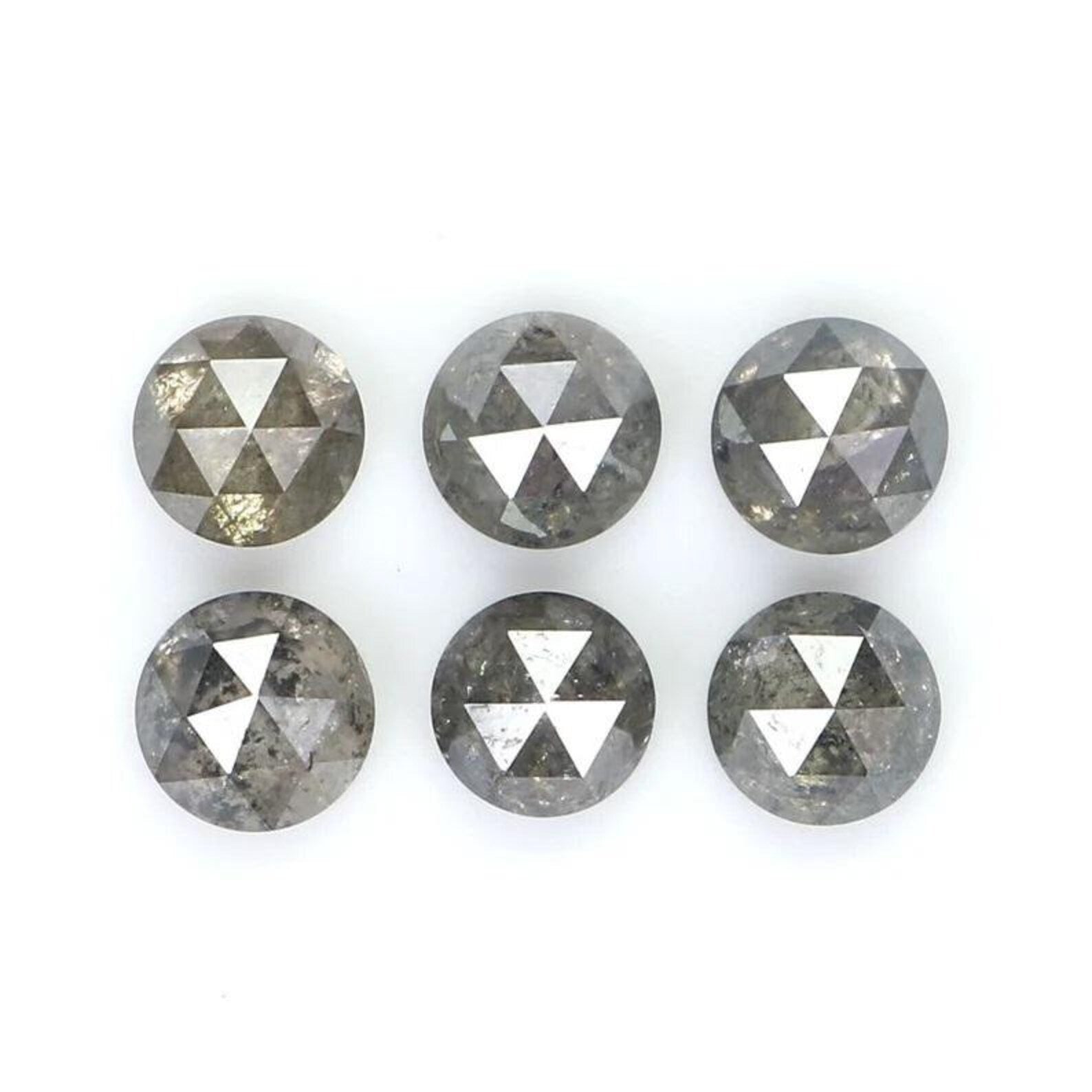 1.52 CT Natural Loose Round Shape Diamond Salt And Pepper Round Diamond 3.45 MM Natural Loose Black Gray Color Round Rose Cut Diamond NQ2091