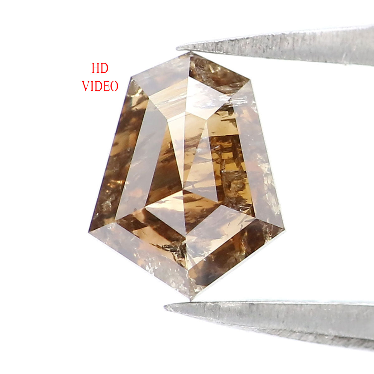 0.91 CT Natural Loose Shield Shape Diamond Brown Color Shield Cut Diamond 6.95 MM Natural Brown Color Diamond Shield Rose Cut Diamond LQ9584
