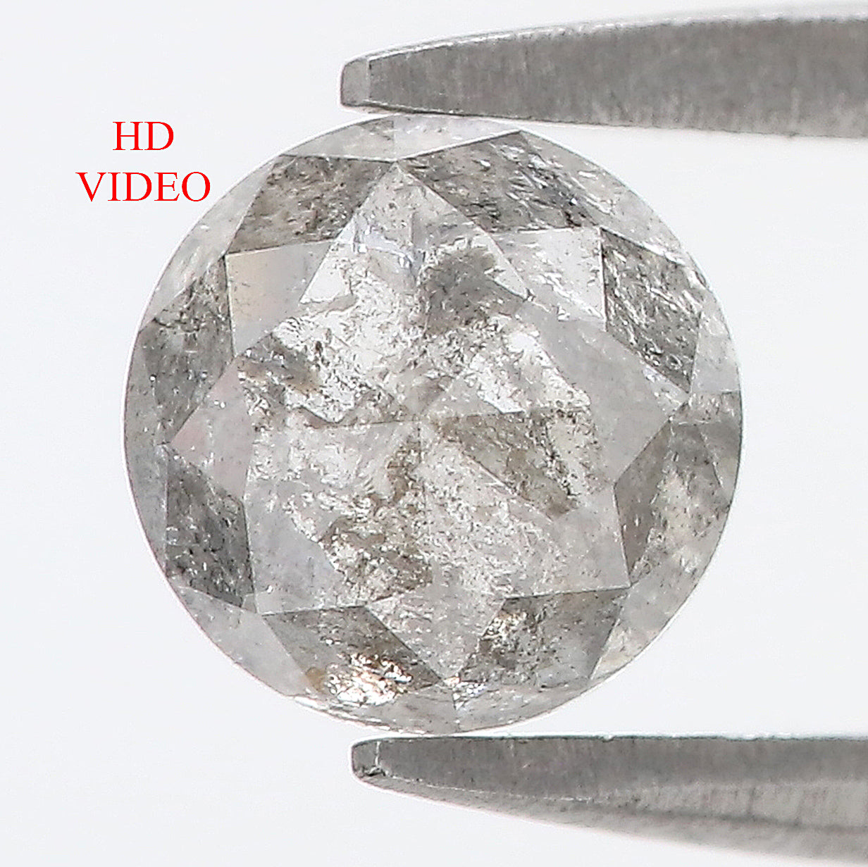 1.33 Ct Natural Loose Round Rose Cut Diamond Black Color Rose Cut Diamond 6.40 MM Natural Loose Salt And Pepper Rose Cut Diamond LQ1944