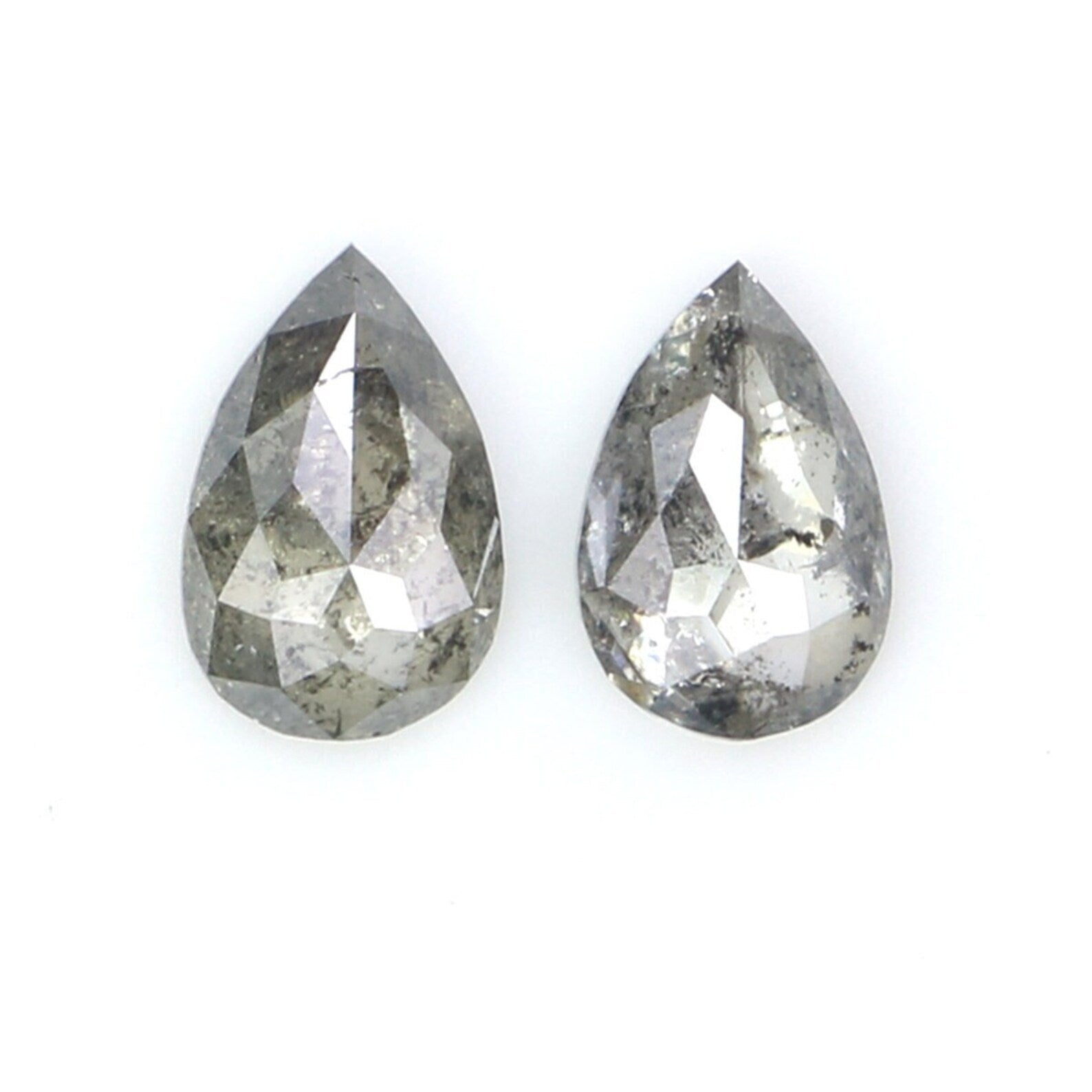 Natural Loose Pear Diamond, Salt And Pepper Pear Diamond, Natural Loose Diamond, Pear Rose Cut Diamond, 0.50 CT Pear Shape Diamond, KDN2277