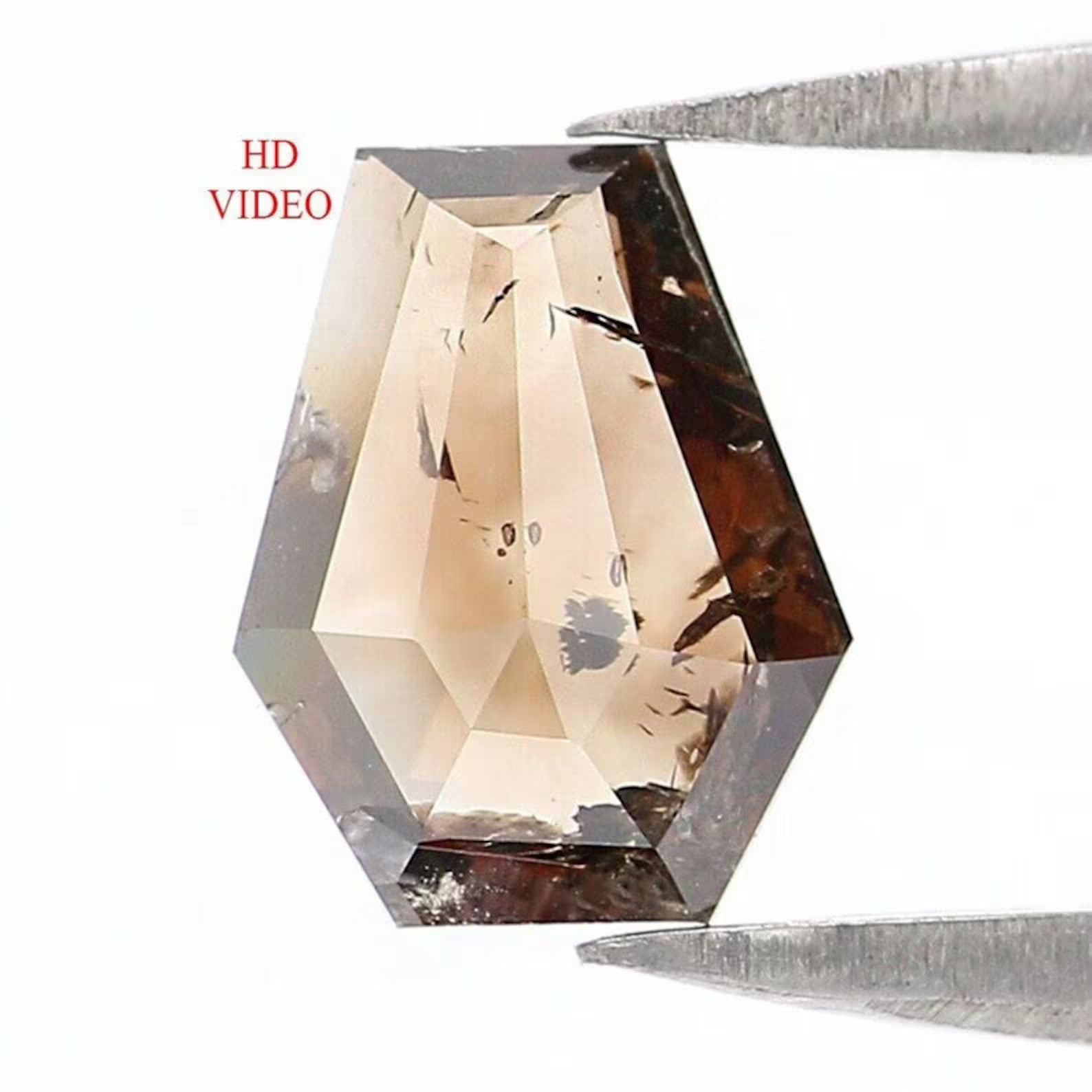0.57 CT Natural Loose Coffin Shape Diamond Brown Color Coffin Cut Diamond 7.20 MM Natural Diamond Brown Color Coffin Rose Cut Diamond NQ8766