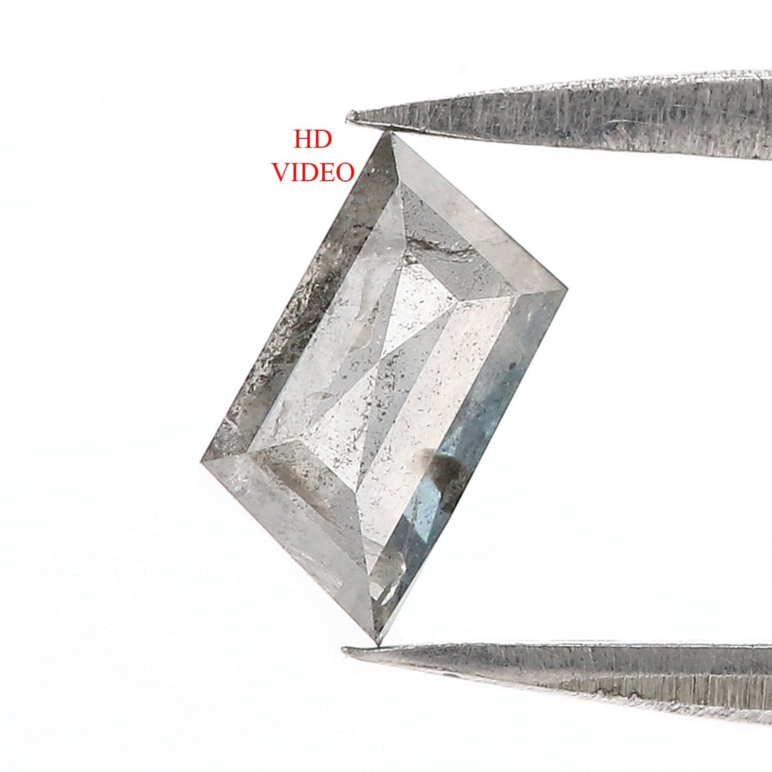 0.57 CT Natural Loose Antique Shape Diamond Salt And Pepper Diamond 7.85 MM Natural Loose Diamond Black Grey Color Antique Diamond NQ2497