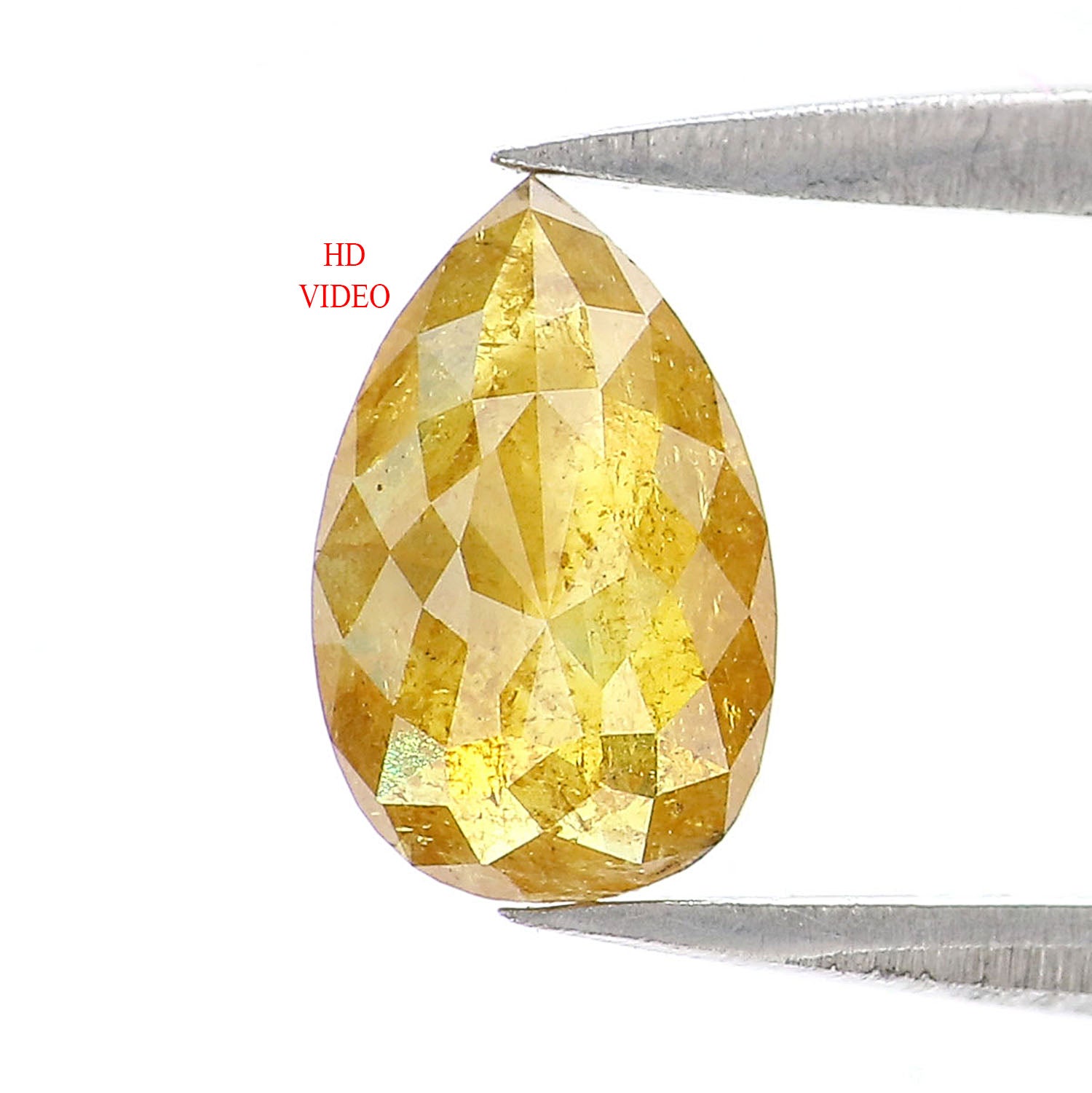 0.55 CT Natural Loose Pear Shape Diamond Yellow Color Pear Shape Diamond 7.60 MM Natural Loose Yellow Diamond Pear Rose Cut Diamond QK2580