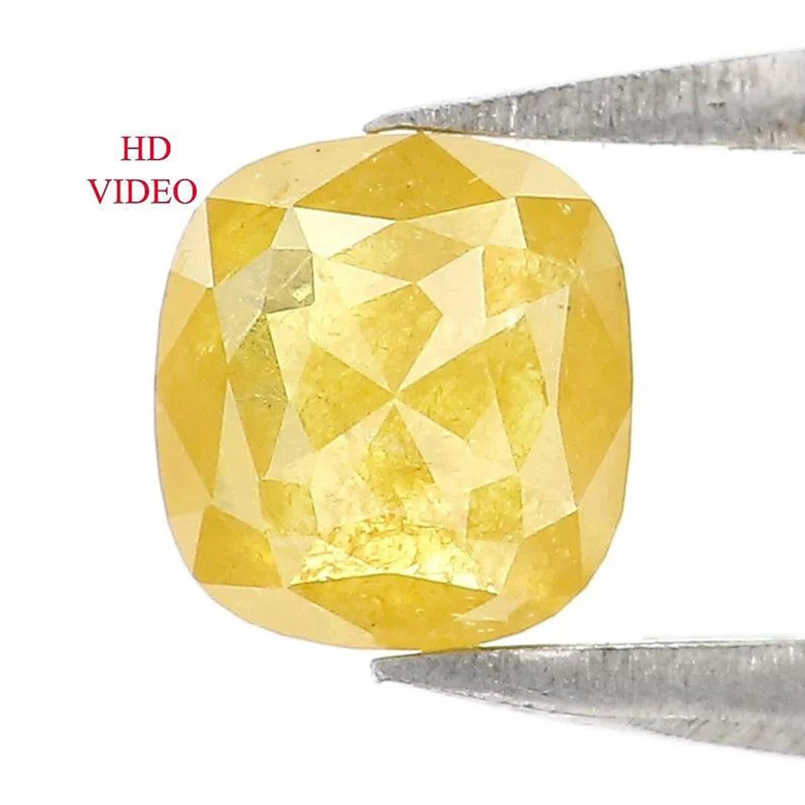 0.62 CT Natural Loose Cushion Diamond Yellow Color Cushion Cut Diamond 5.10 MM Natural Loose Yellow Color Cushion Rose Cut Diamond NQ2379