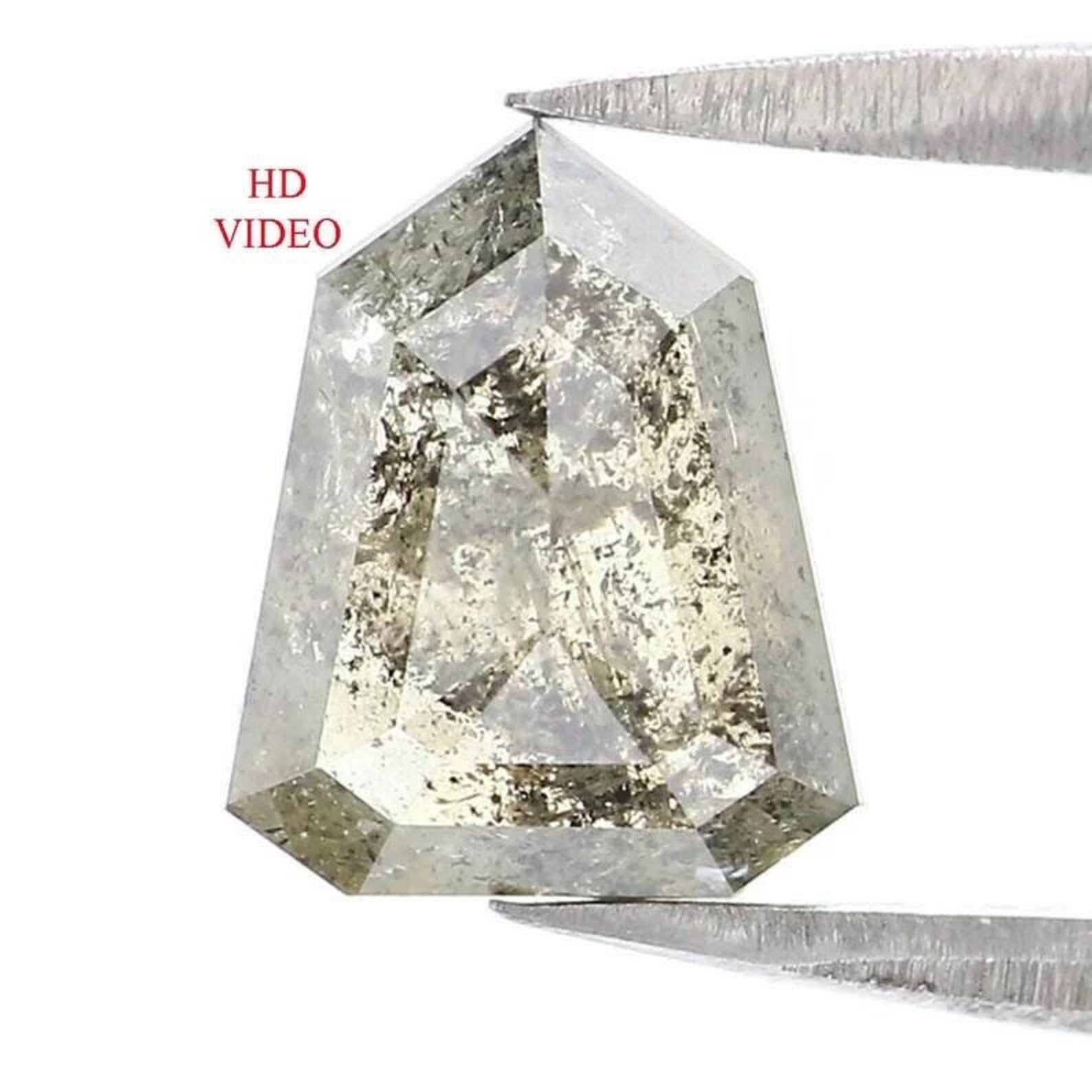 1.19 CT Natural Loose Shield Shape Diamond Grey Color Shield Cut Diamond 8.00 MM Natural Loose Green Color Shield Rose Cut Diamond NQ9436
